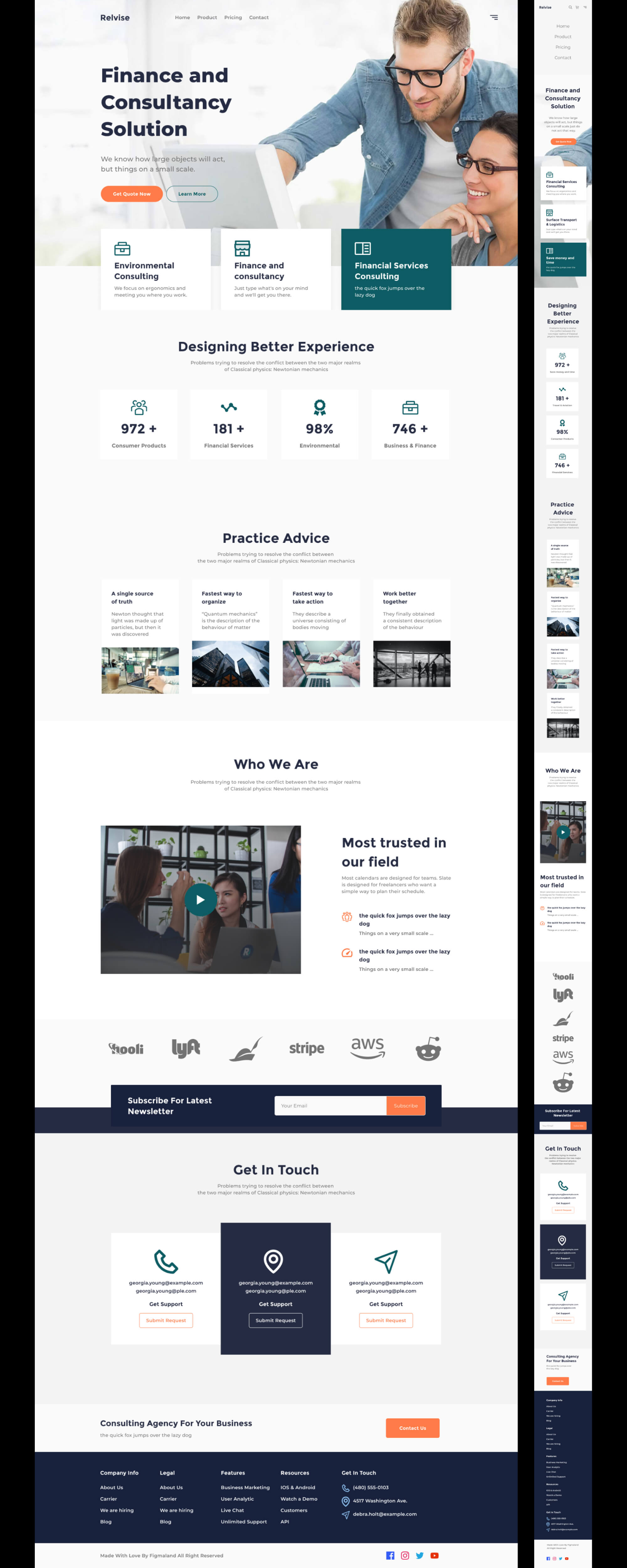 Relvise - Figma Consulting Web Page Template presentation image