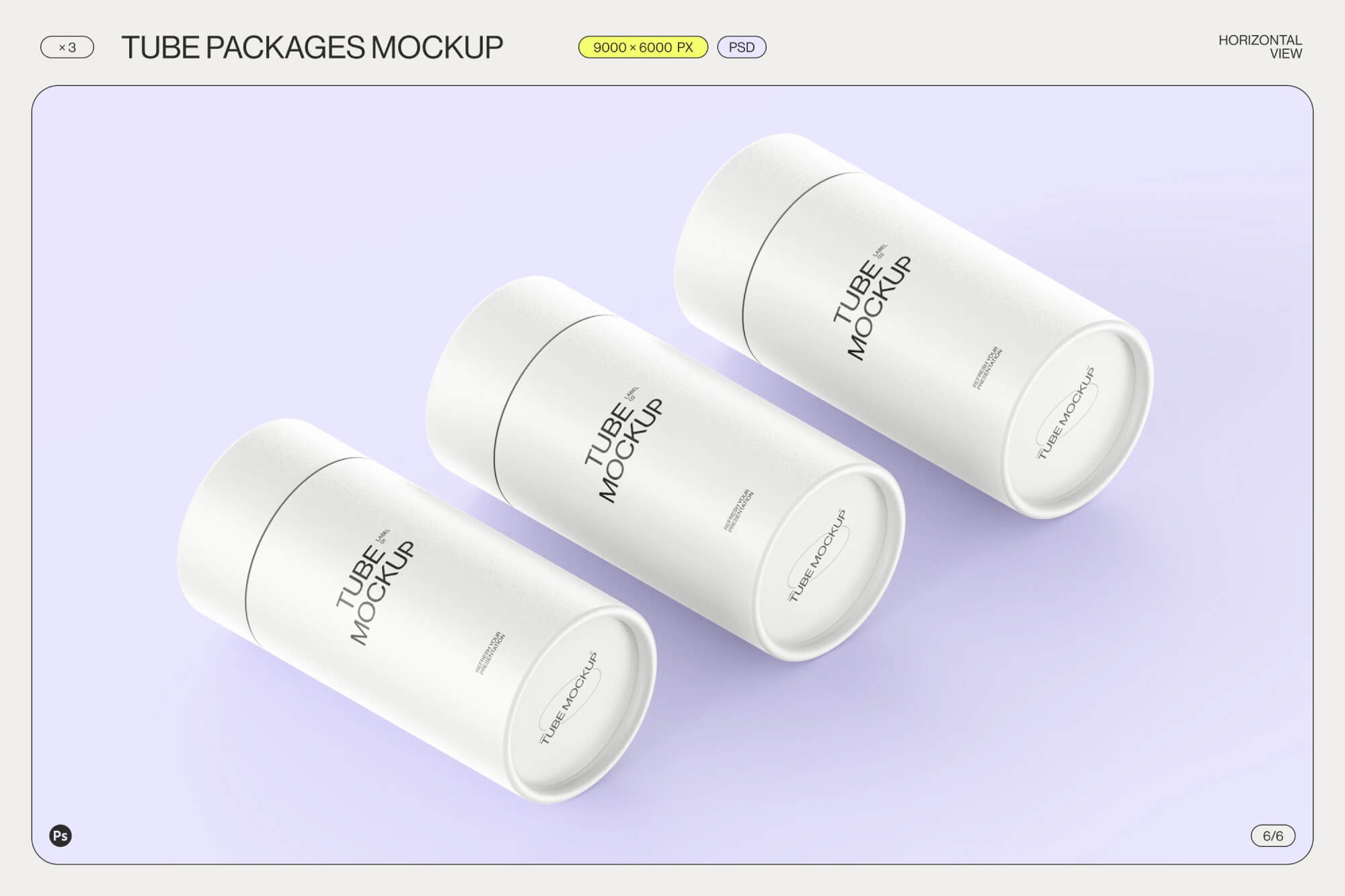 Paper tube package mockup Set 1 presentation image