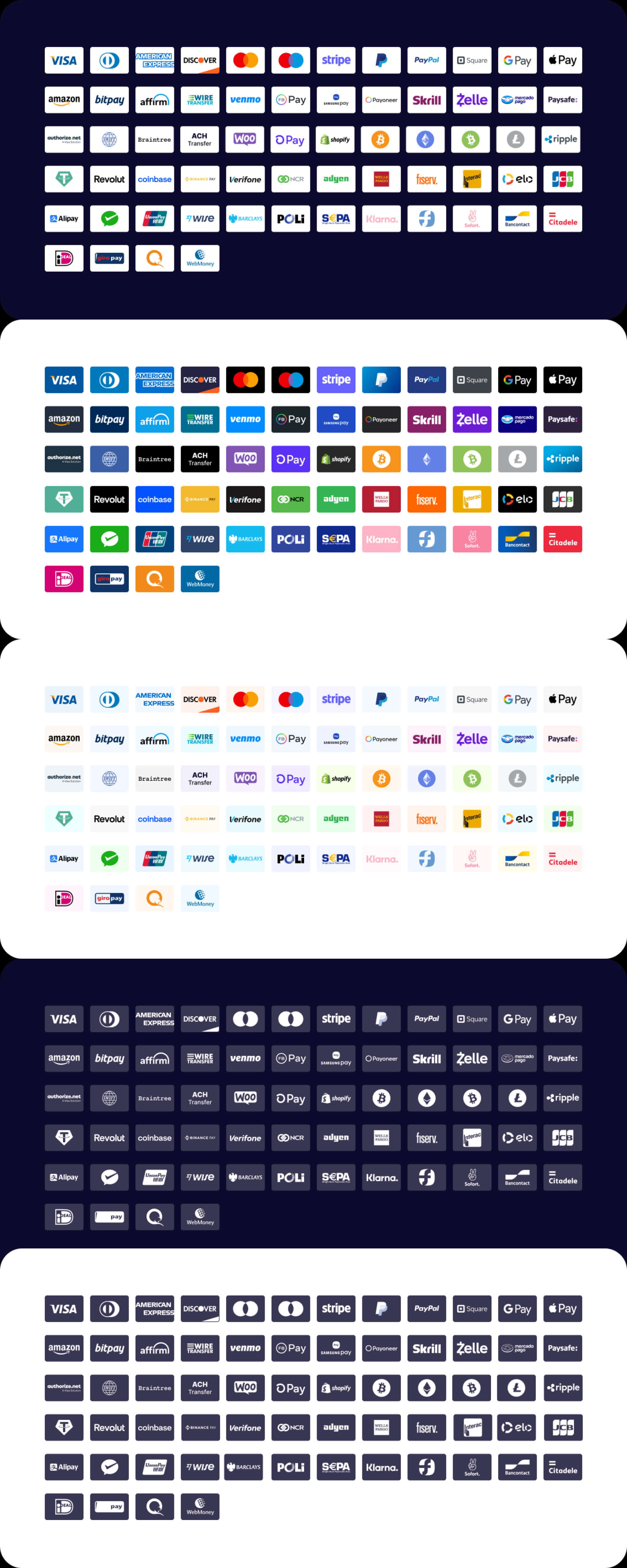 Payment Methods & Credit Card Processors | BRIX Templates presentation image