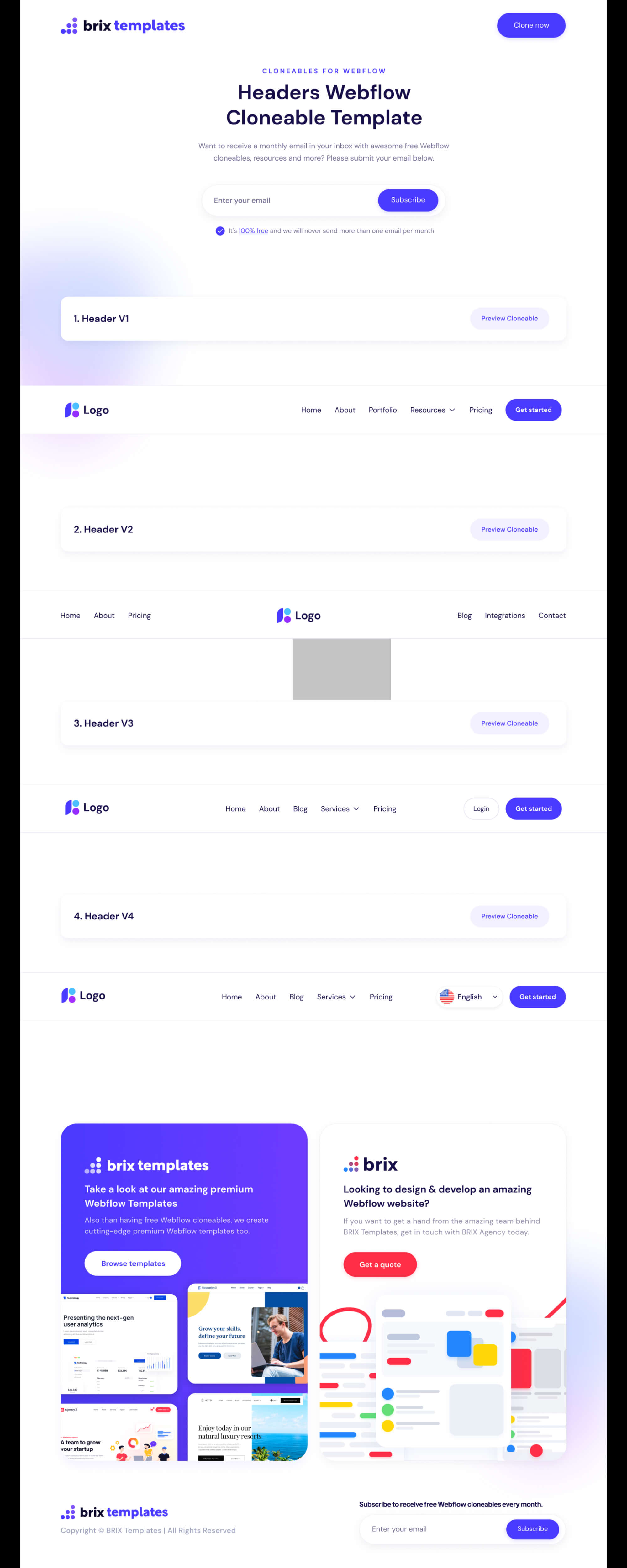 Website Headers | BRIX Templates presentation image