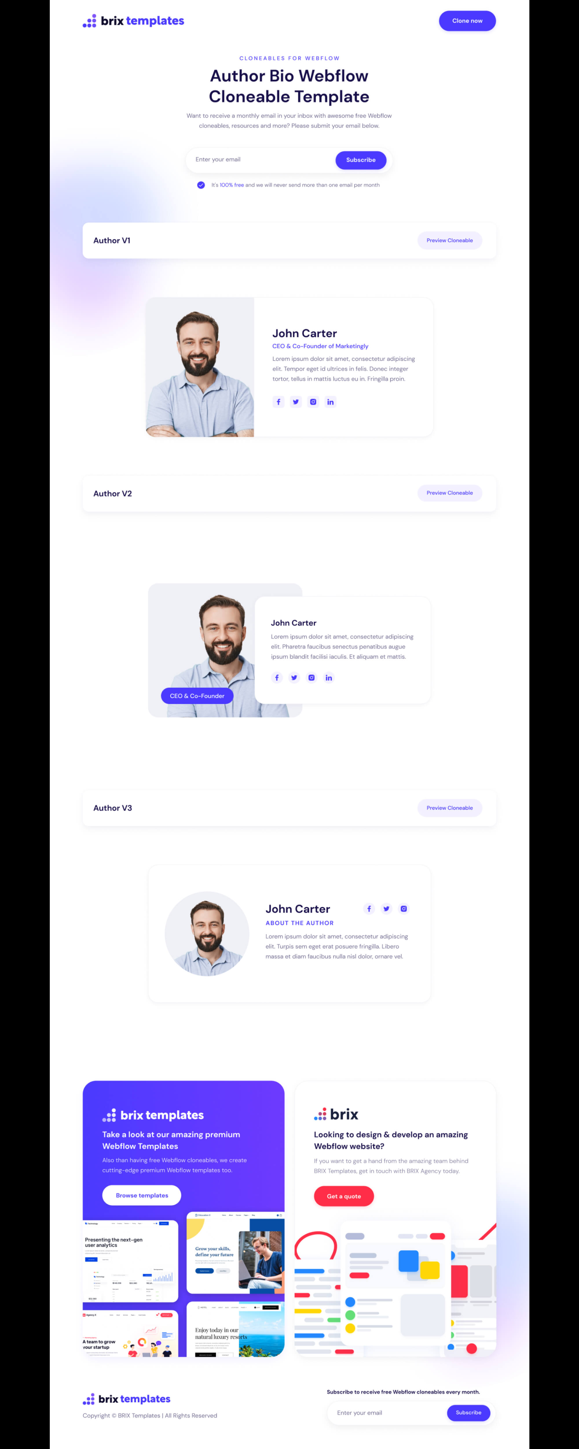 3 Author Bio Box Template | BRIX Templates presentation image