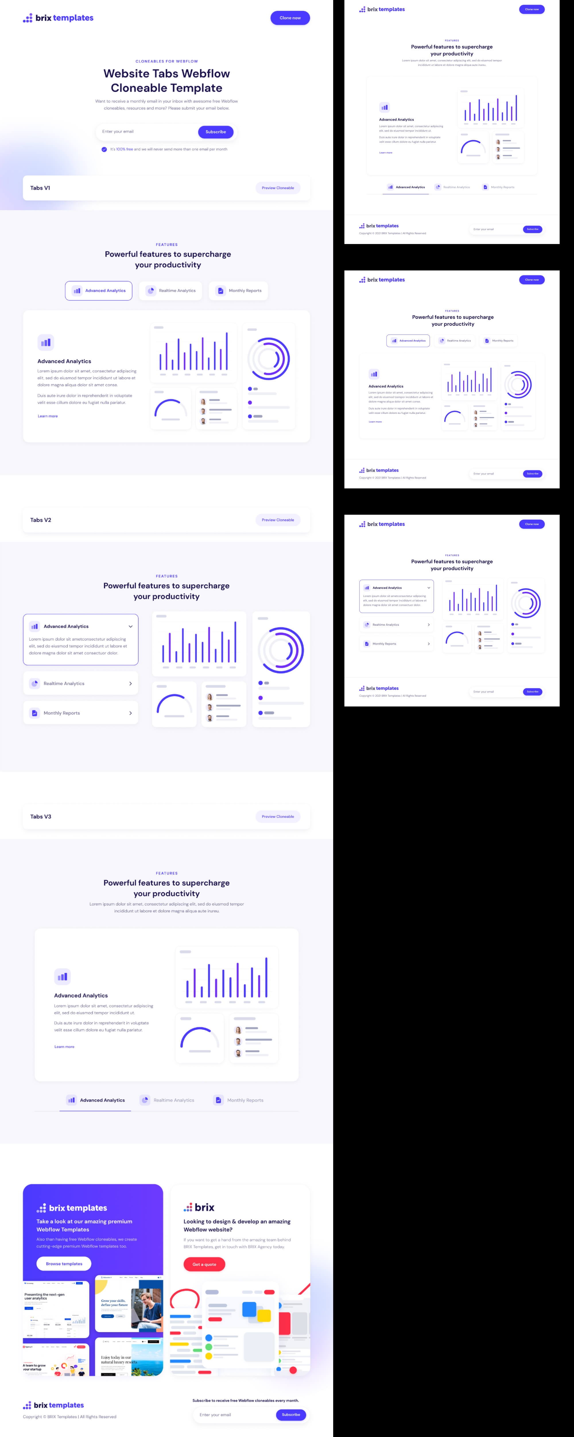 Website Tabs Templates | BRIX Templates presentation image