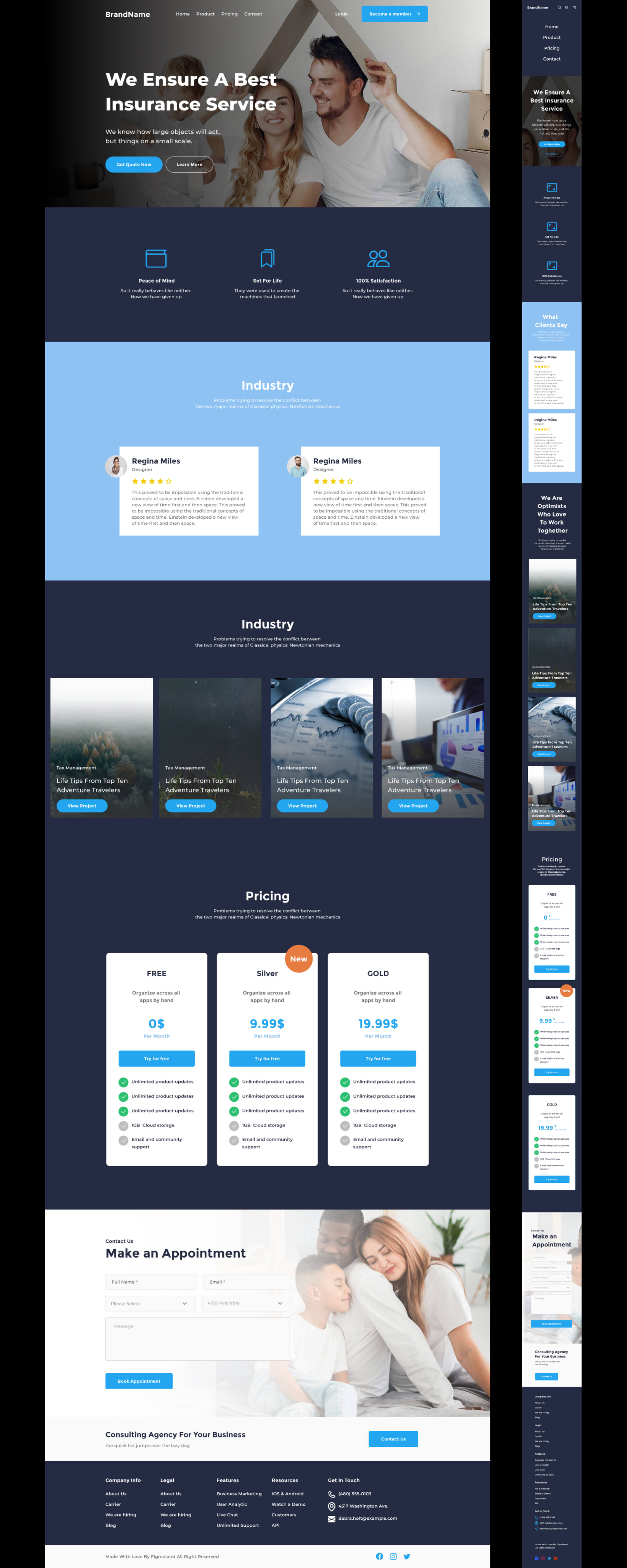 Insurantly - insurance agency html5 website template presentation image