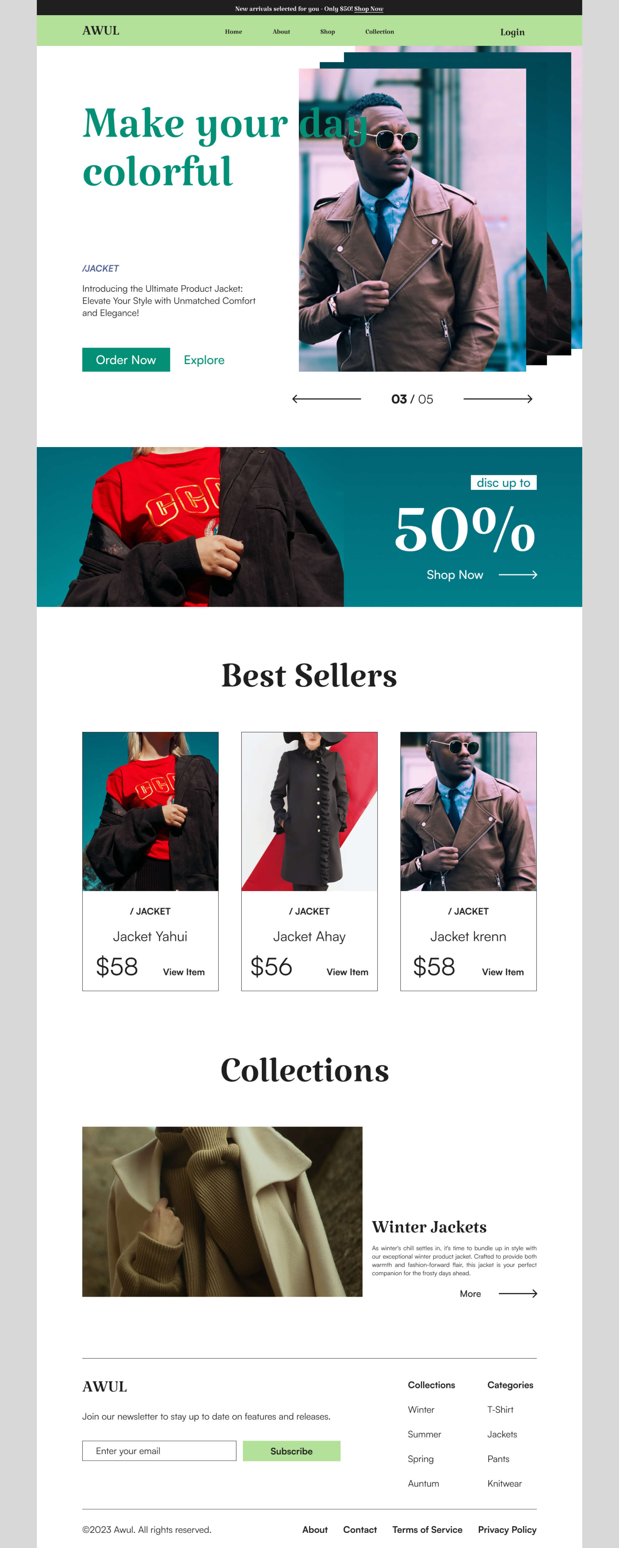 Fashion Landing Page Concept presentation image