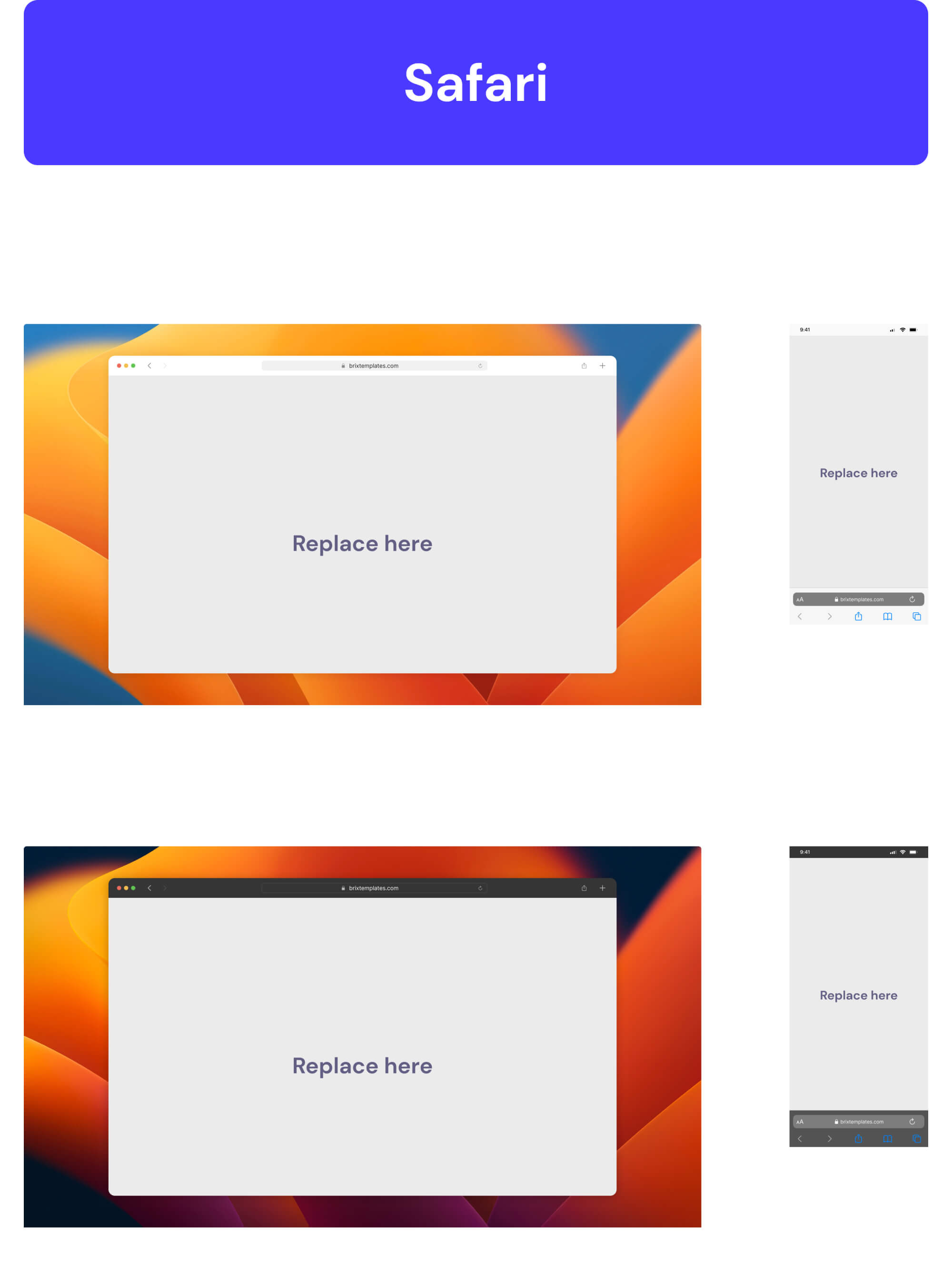 Browser Mockups Figma Template | BRIX Templates presentation image