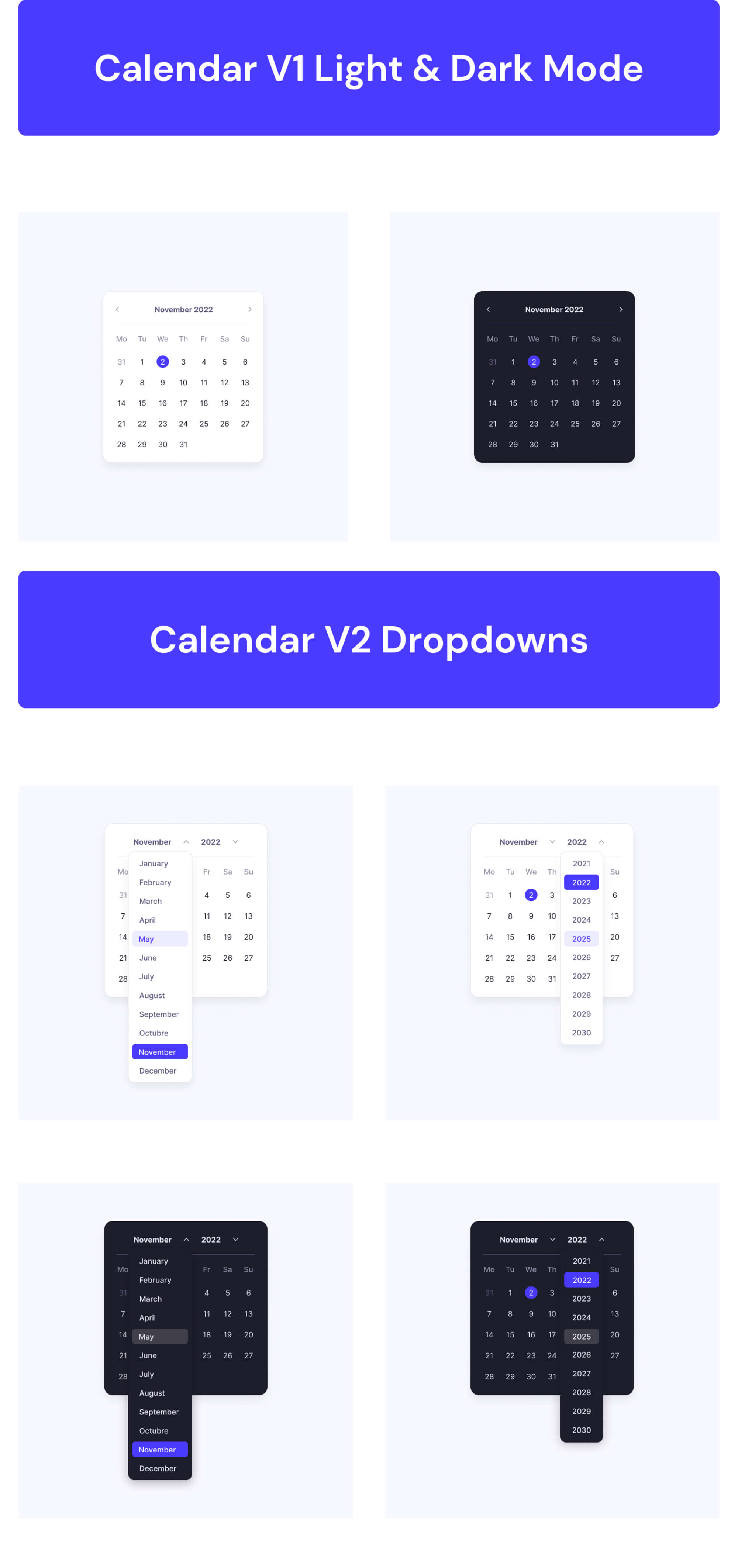 Calendar Widget UI | BRIX Templates presentation image
