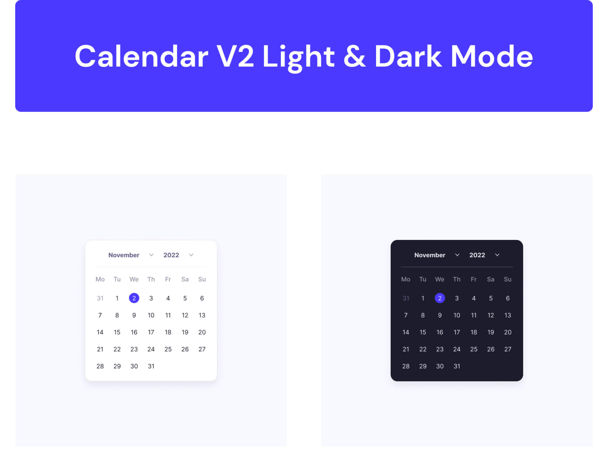 Calendar Widget UI | BRIX Templates presentation image