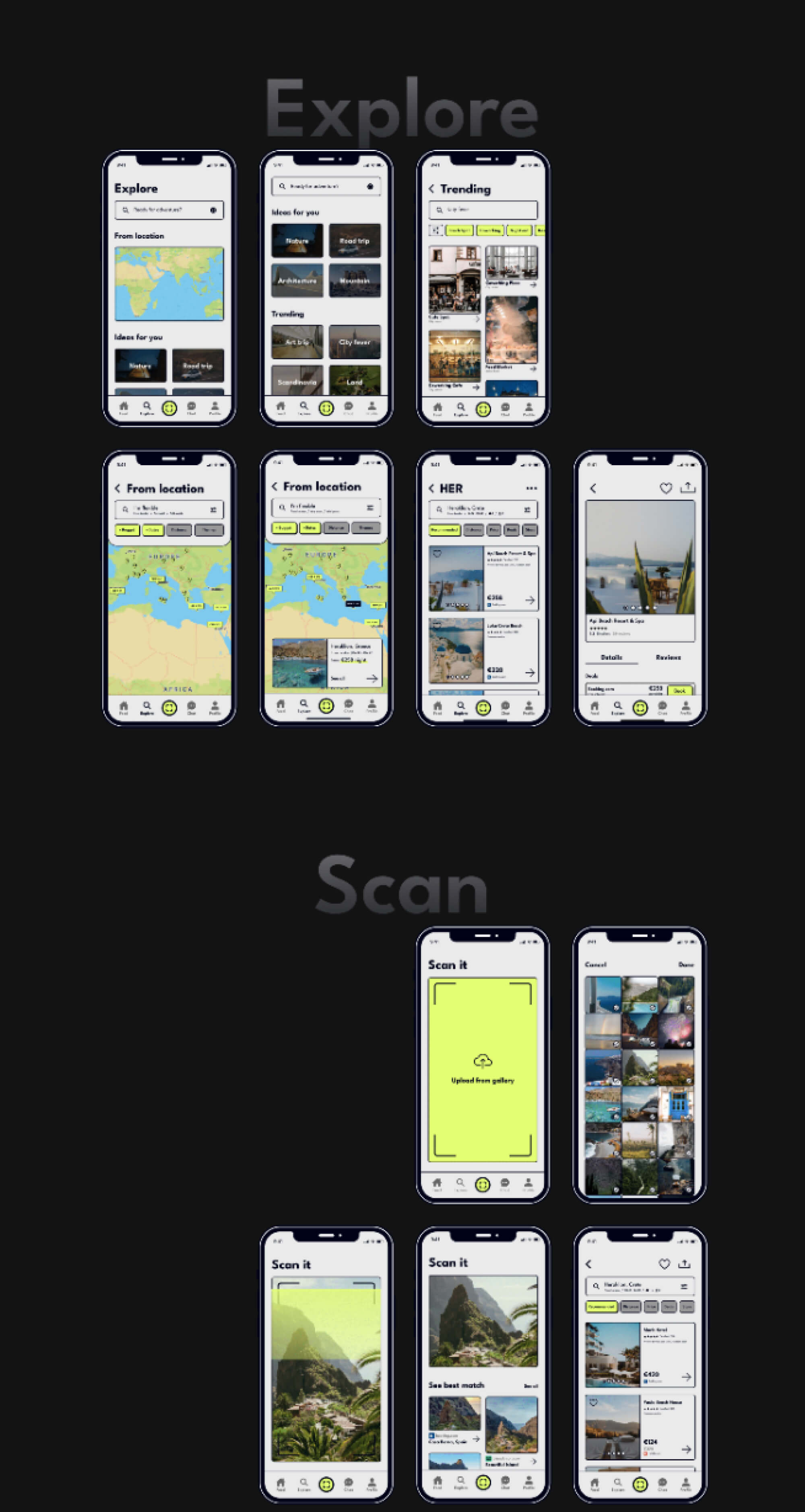 Living - Free Travel App UI Kit + Wireframes (Demo) presentation image