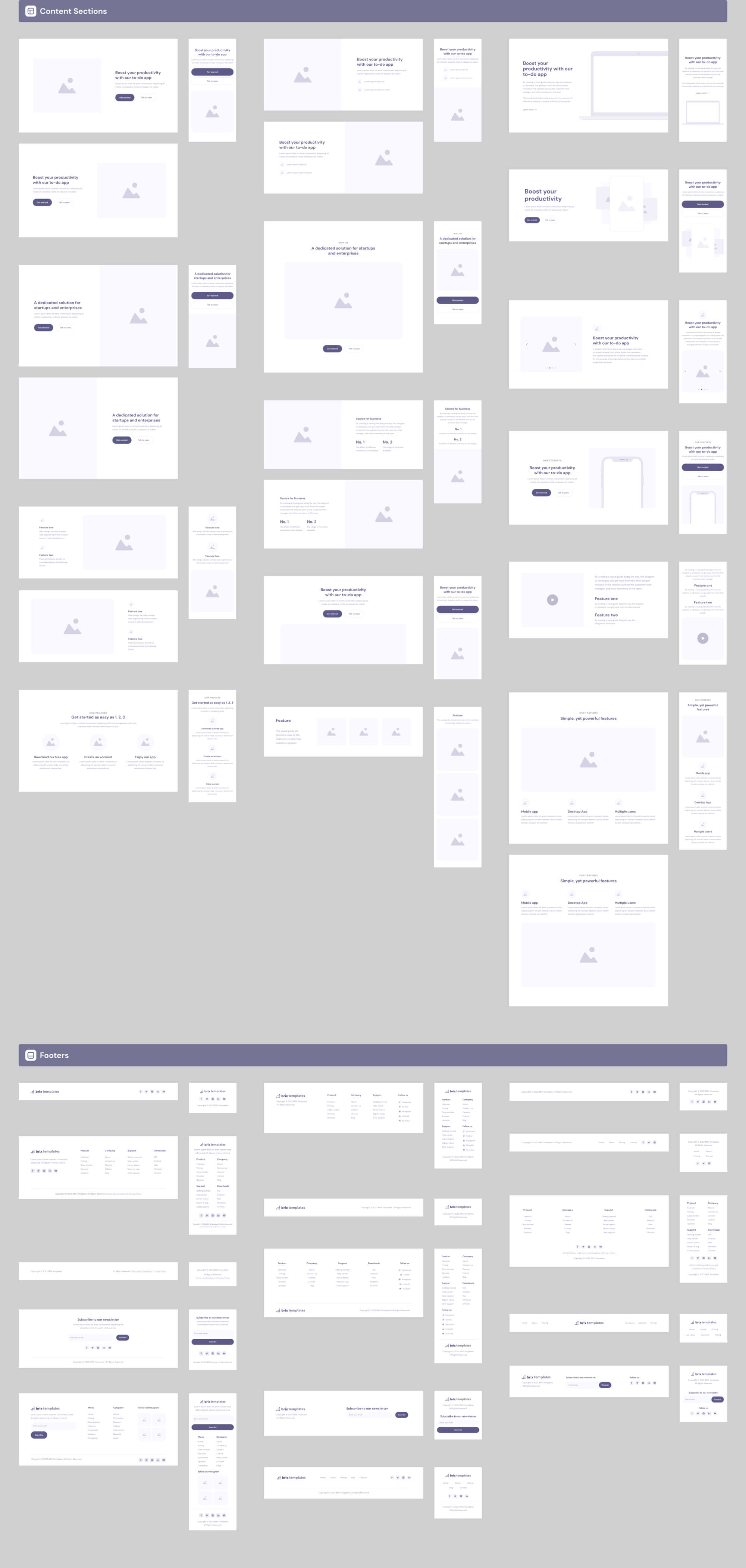 Website Wireframes UI Kit | BRIX Templates presentation image