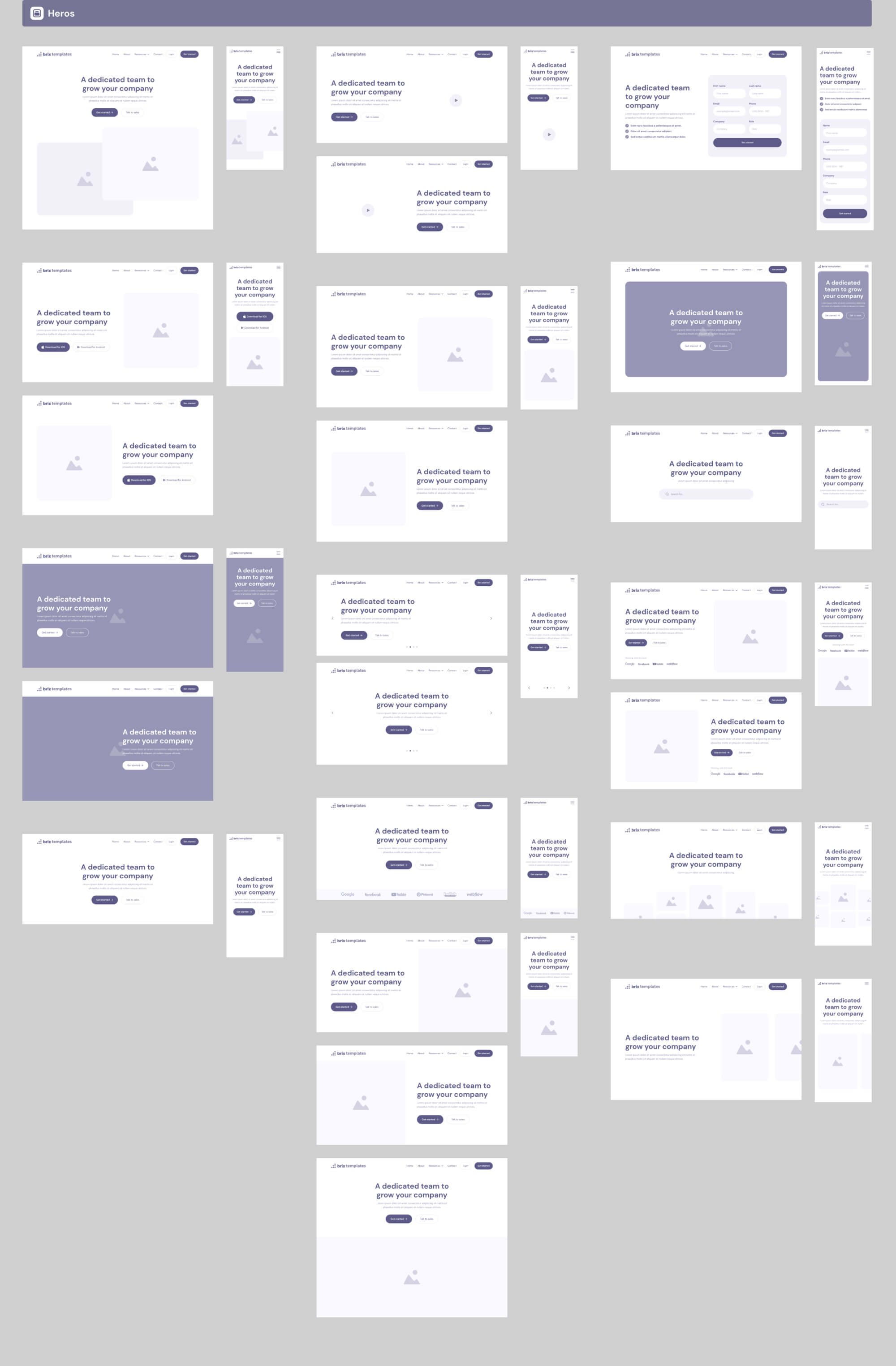 Website Wireframes UI Kit | BRIX Templates presentation image