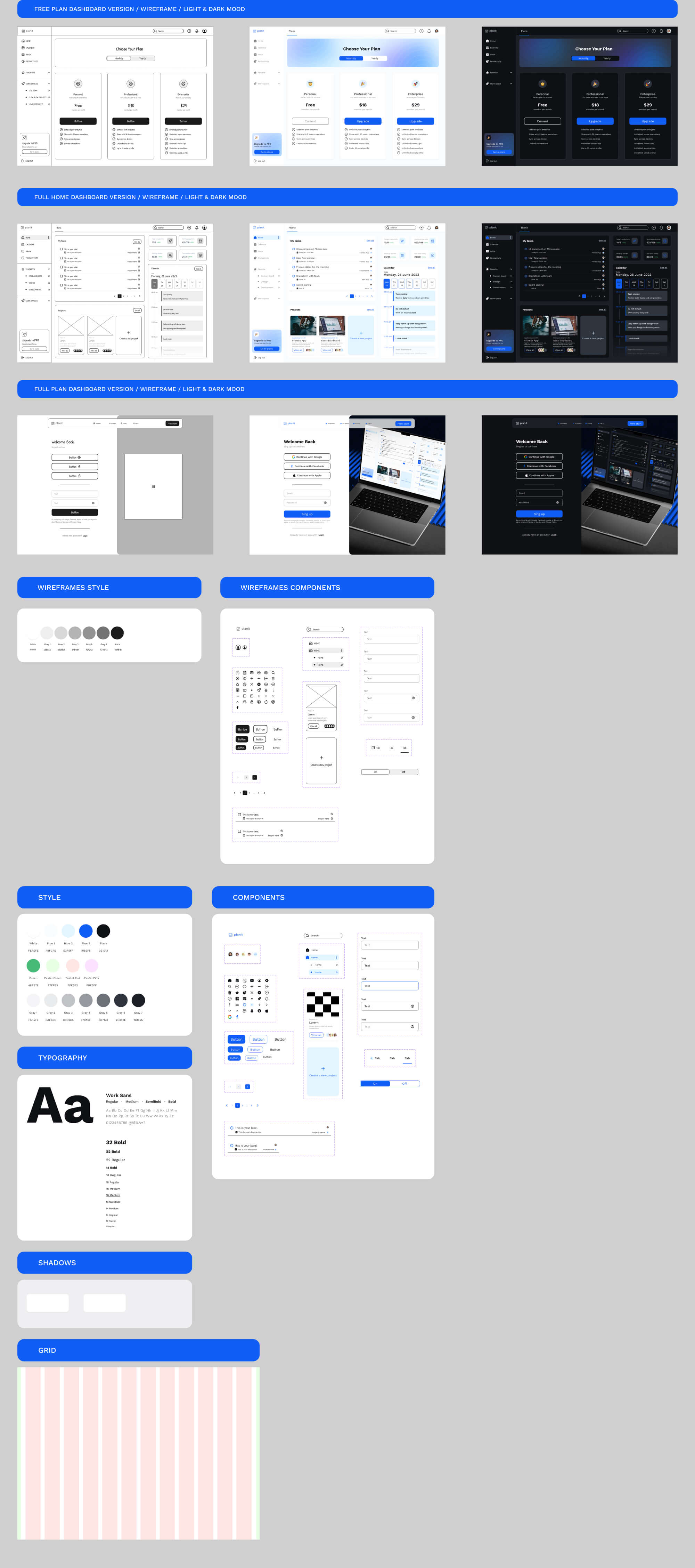 Plan It - Free Task & Project Management Dashboard UI Kit presentation image