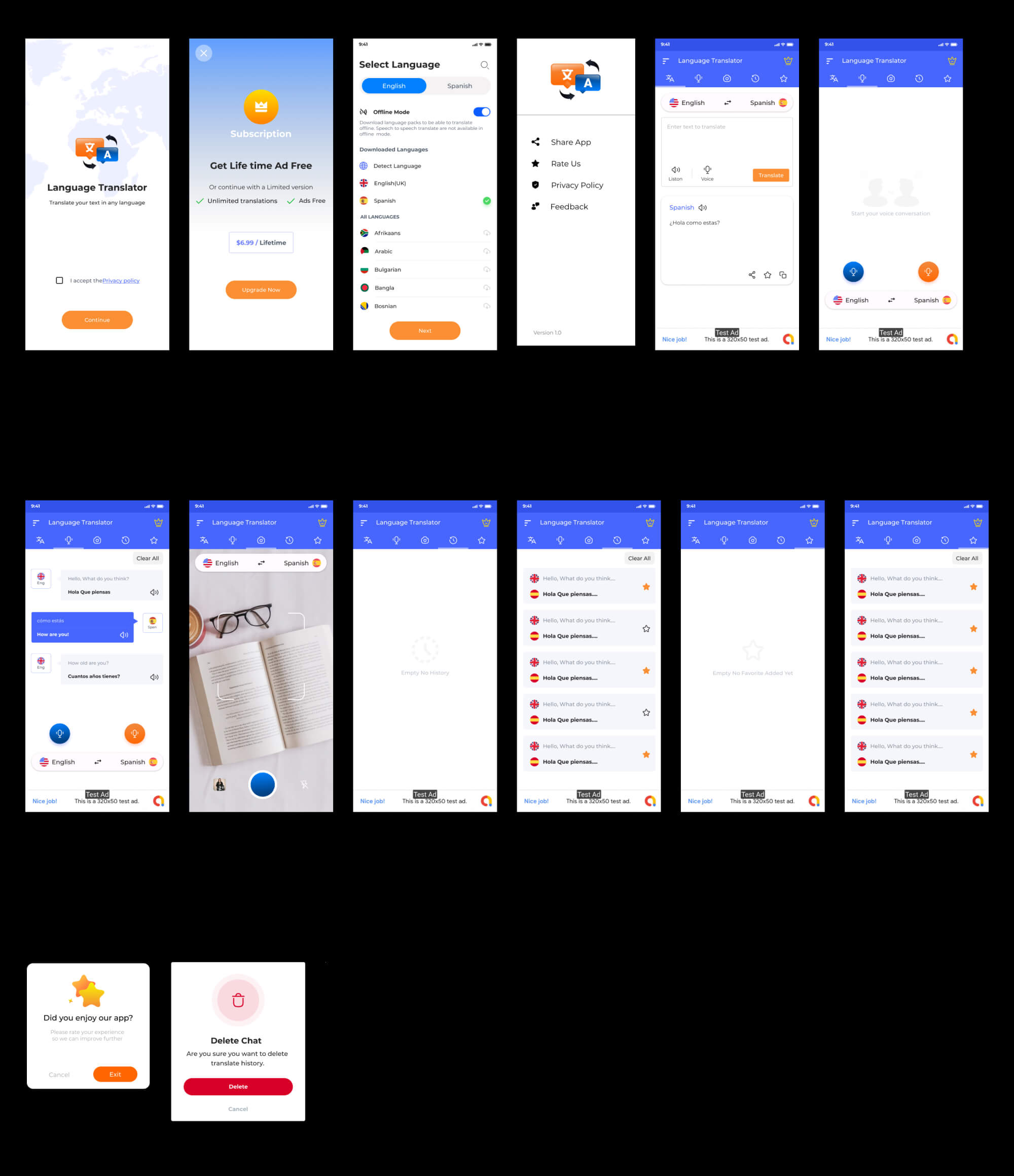 Language Translator App UI | Translator | Universal Translator presentation image