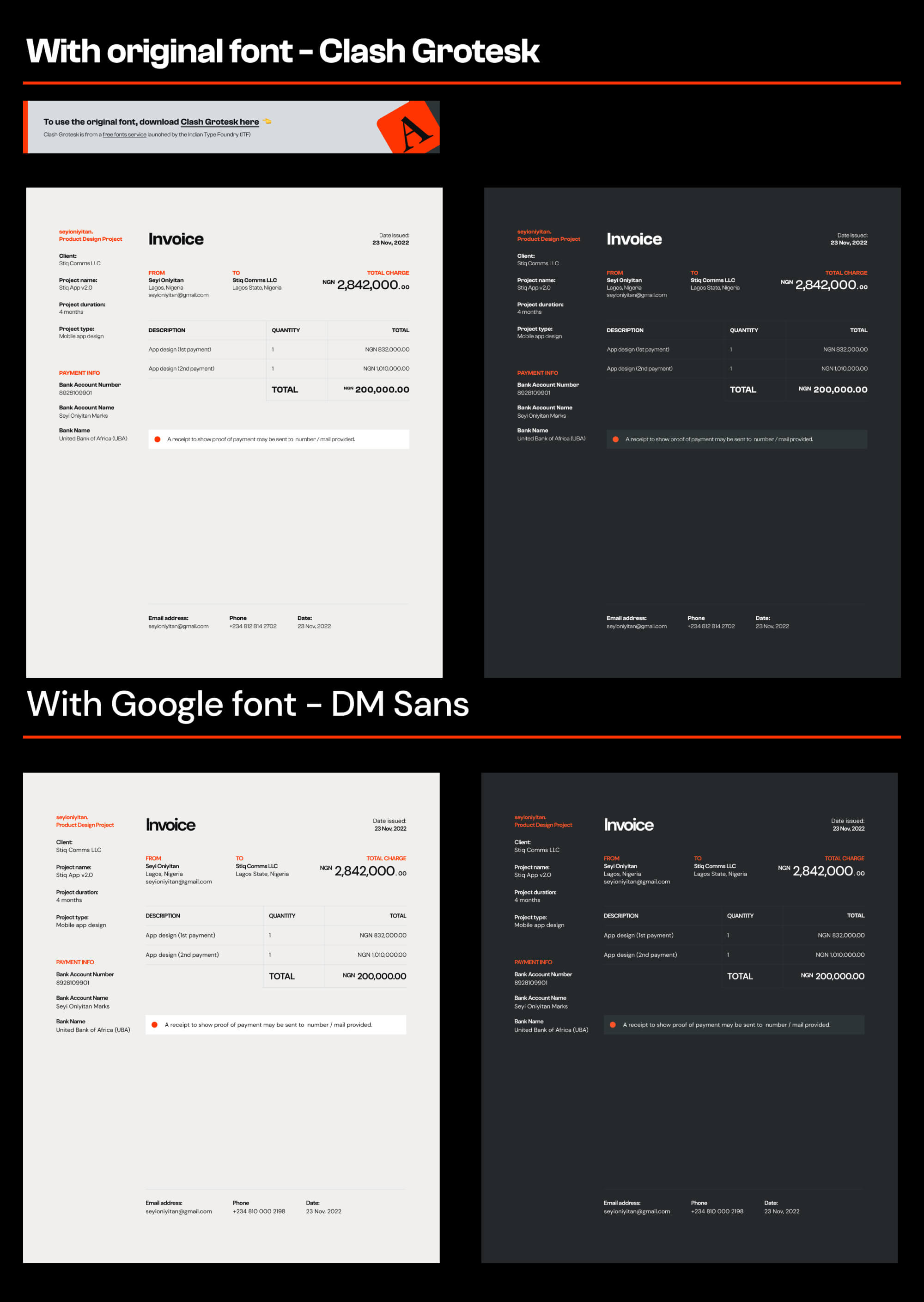Invoice presentation image