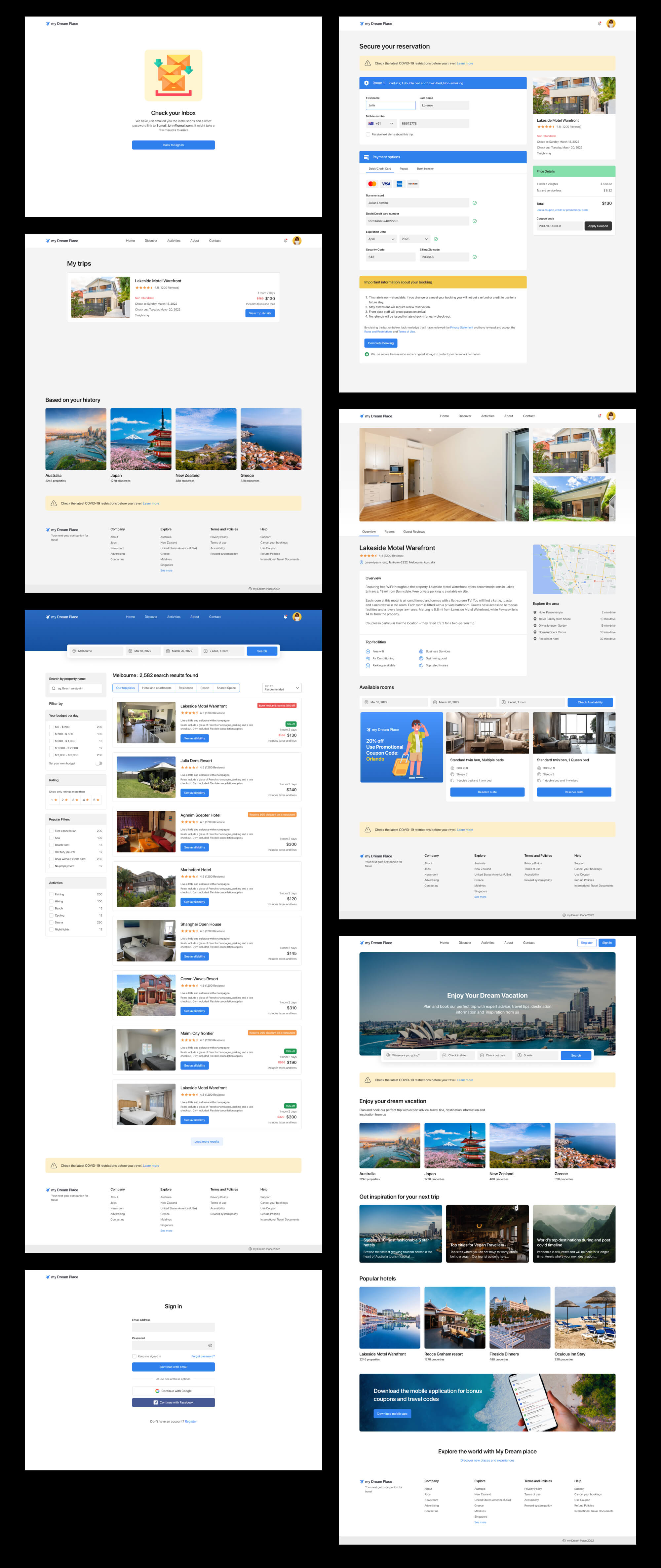 Traveler And Booking UI Kits presentation image