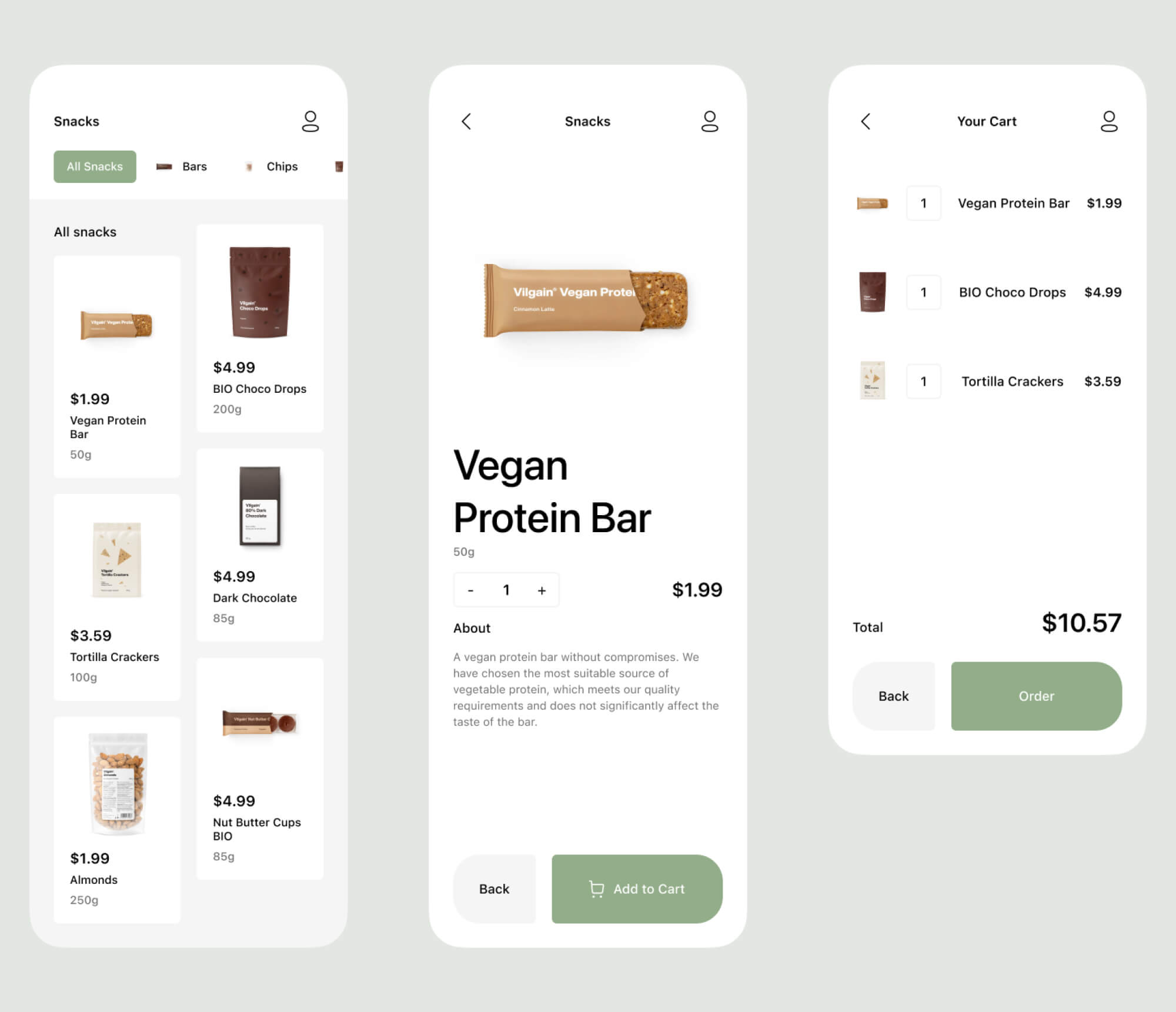 Snacks Prototype presentation image