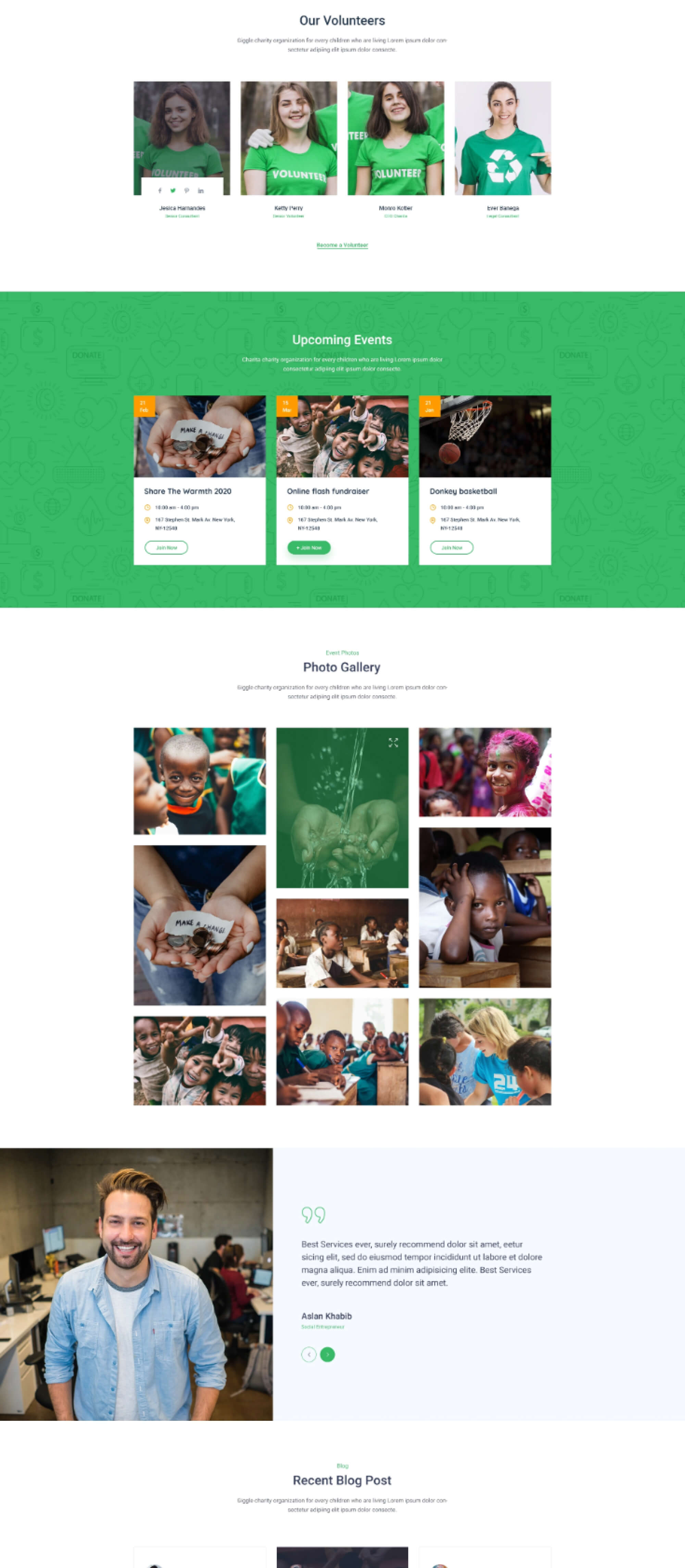 Charita - Free Single Page Charity Homepage Design UI Kit presentation image