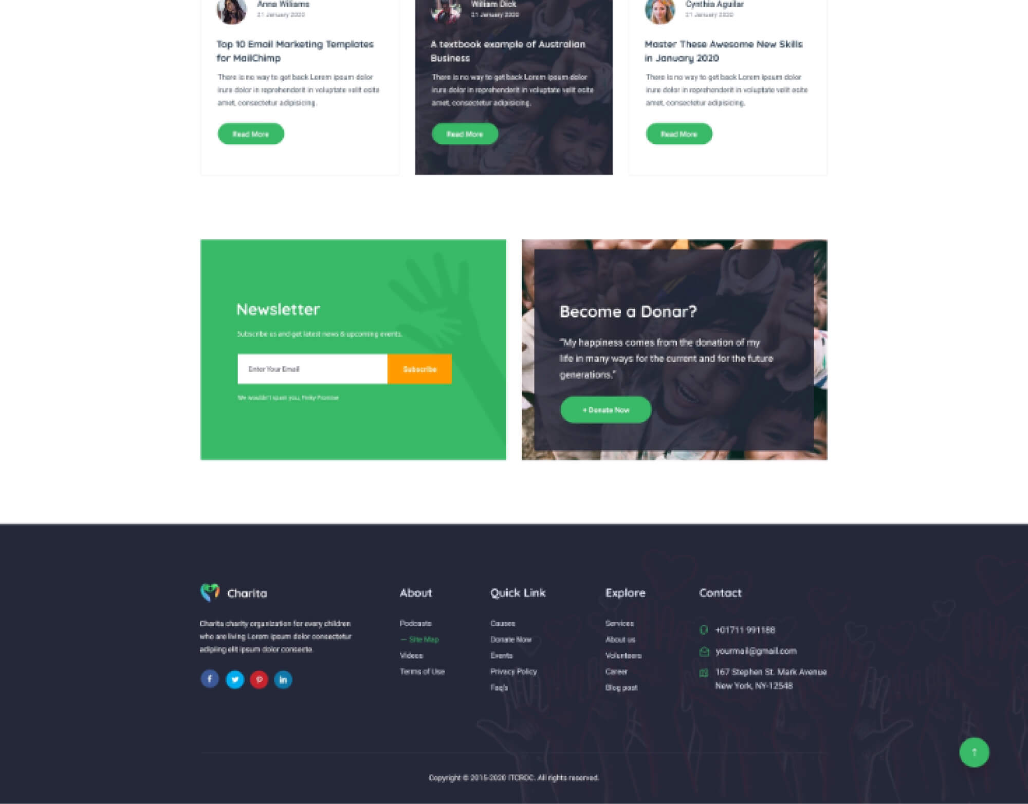 Charita - Free Single Page Charity Homepage Design UI Kit presentation image
