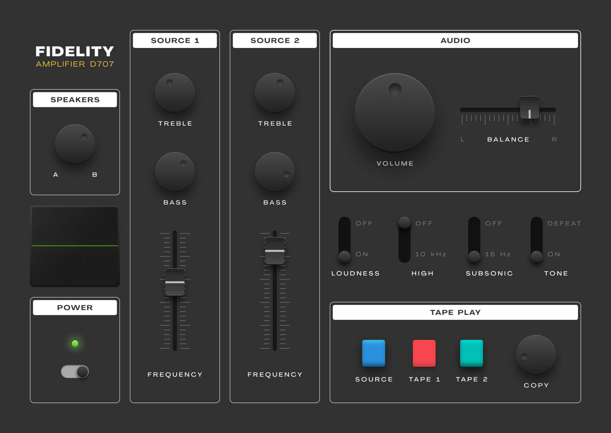 Skeuomorphic Audio Controller UI presentation image