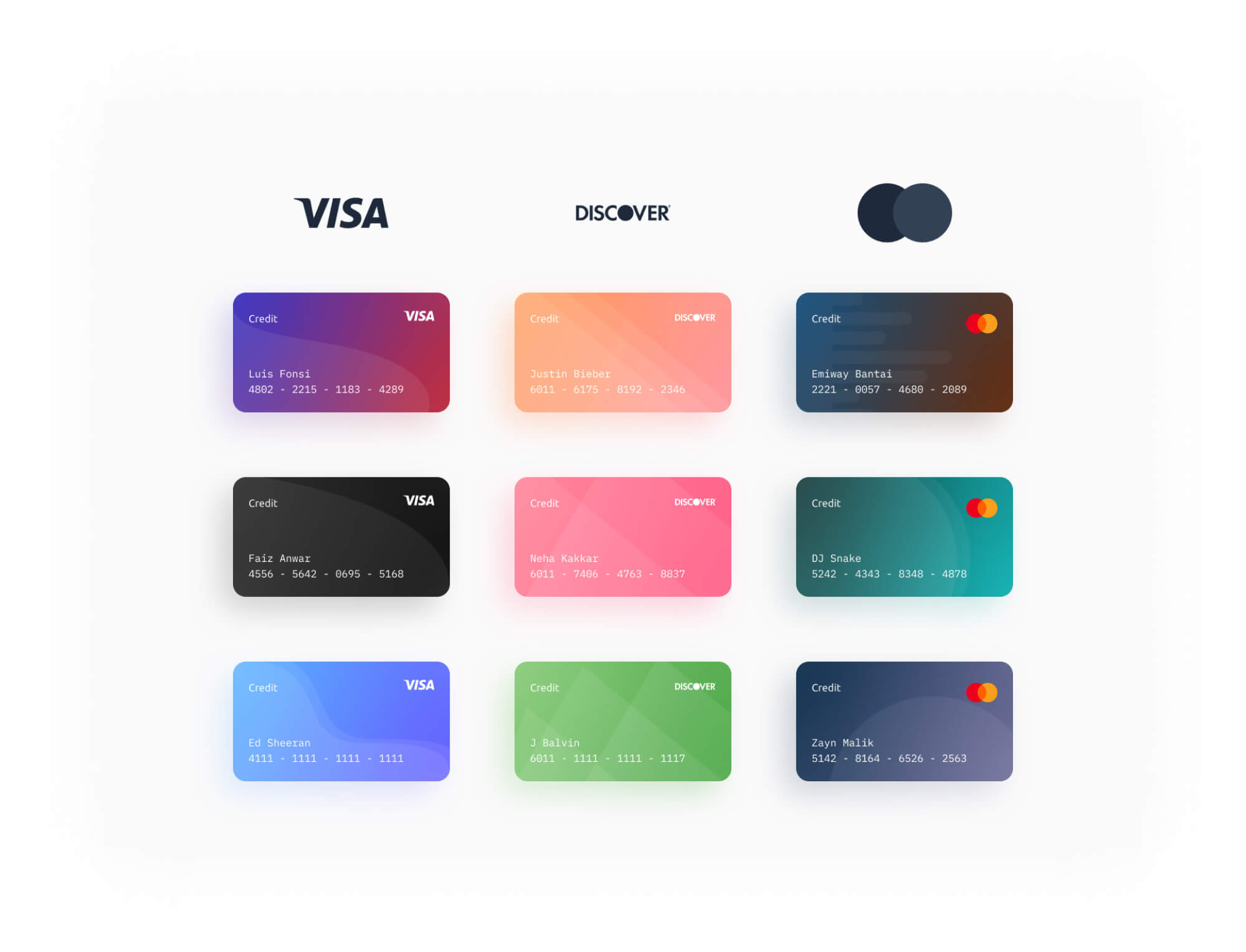 Credit Cards UI presentation image