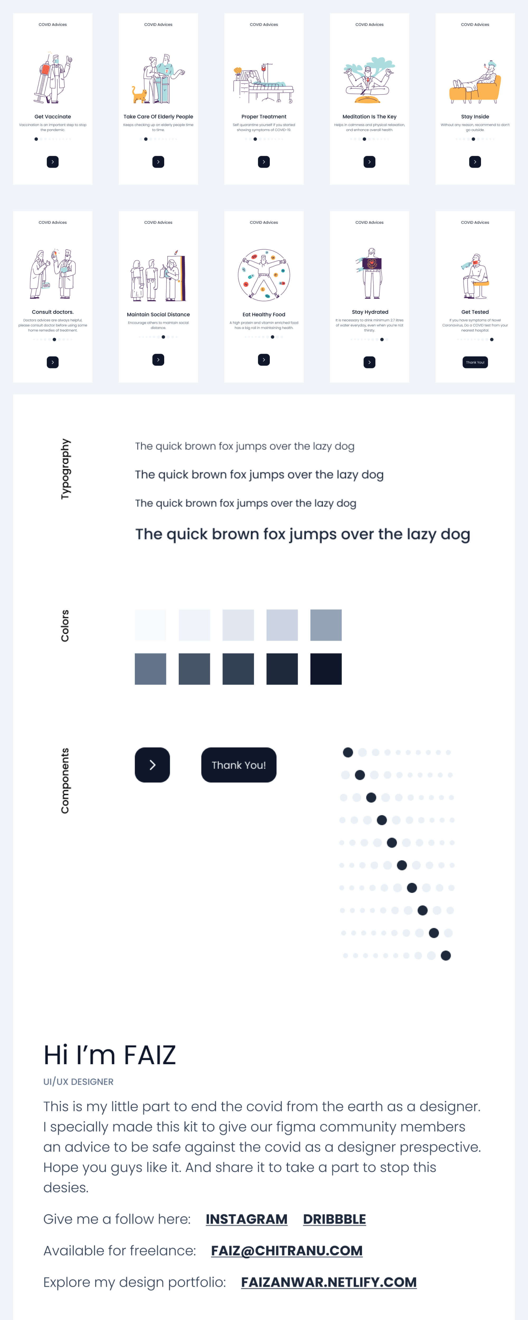 Covid Advices Onboarding Screens presentation image