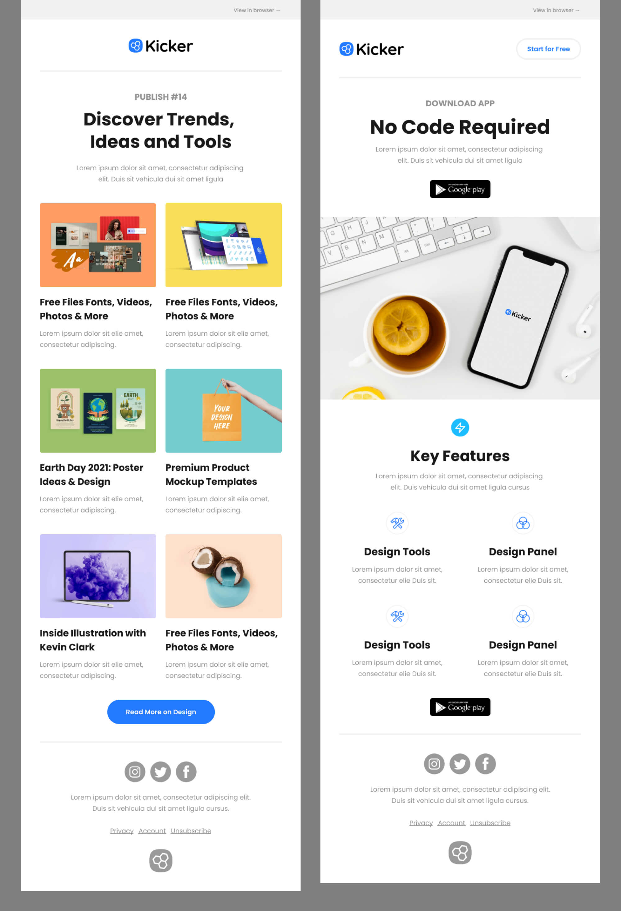 Kicker - Email Design System For Startup presentation image