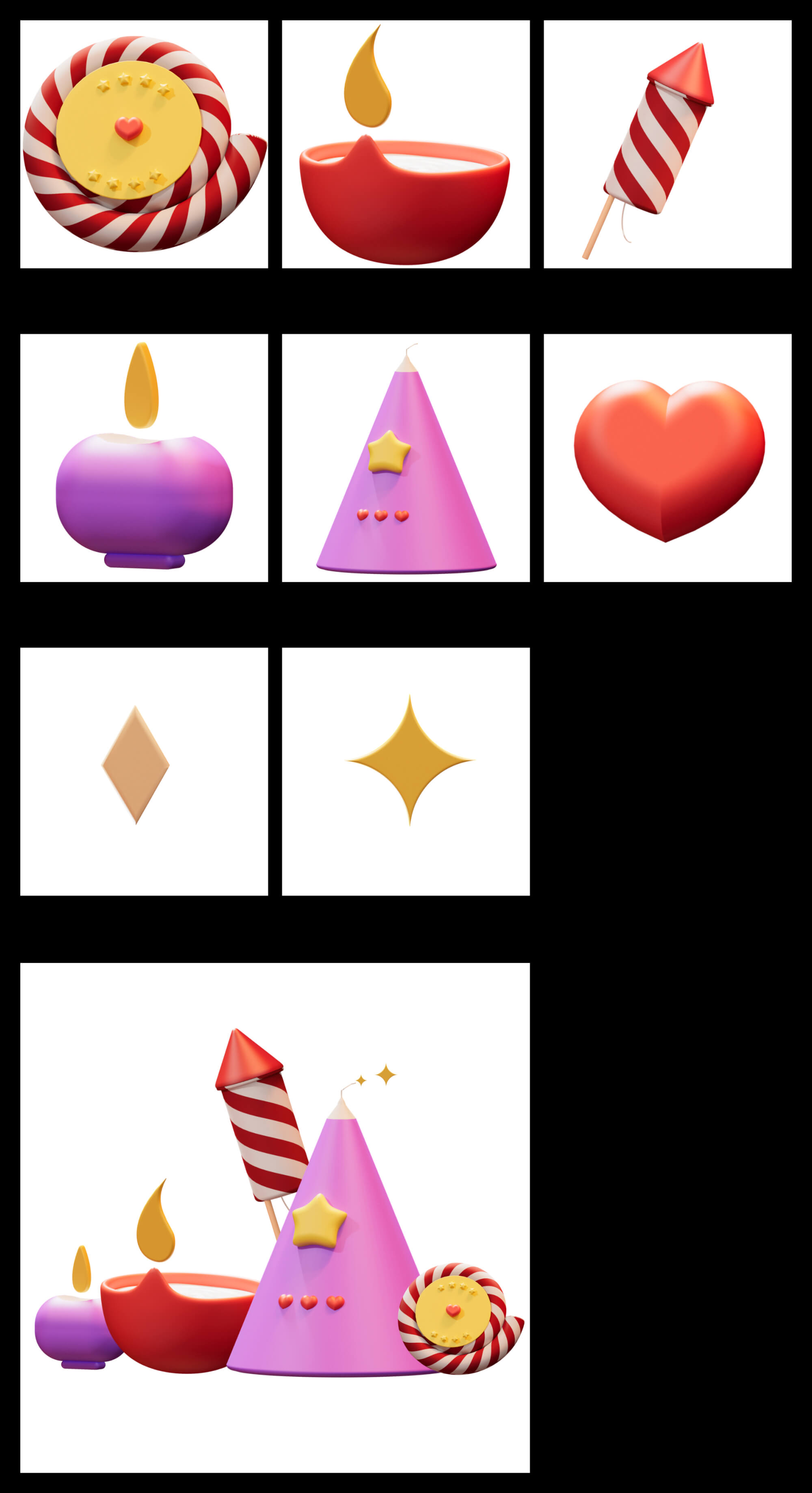 Free 3D Diwali Icons presentation image