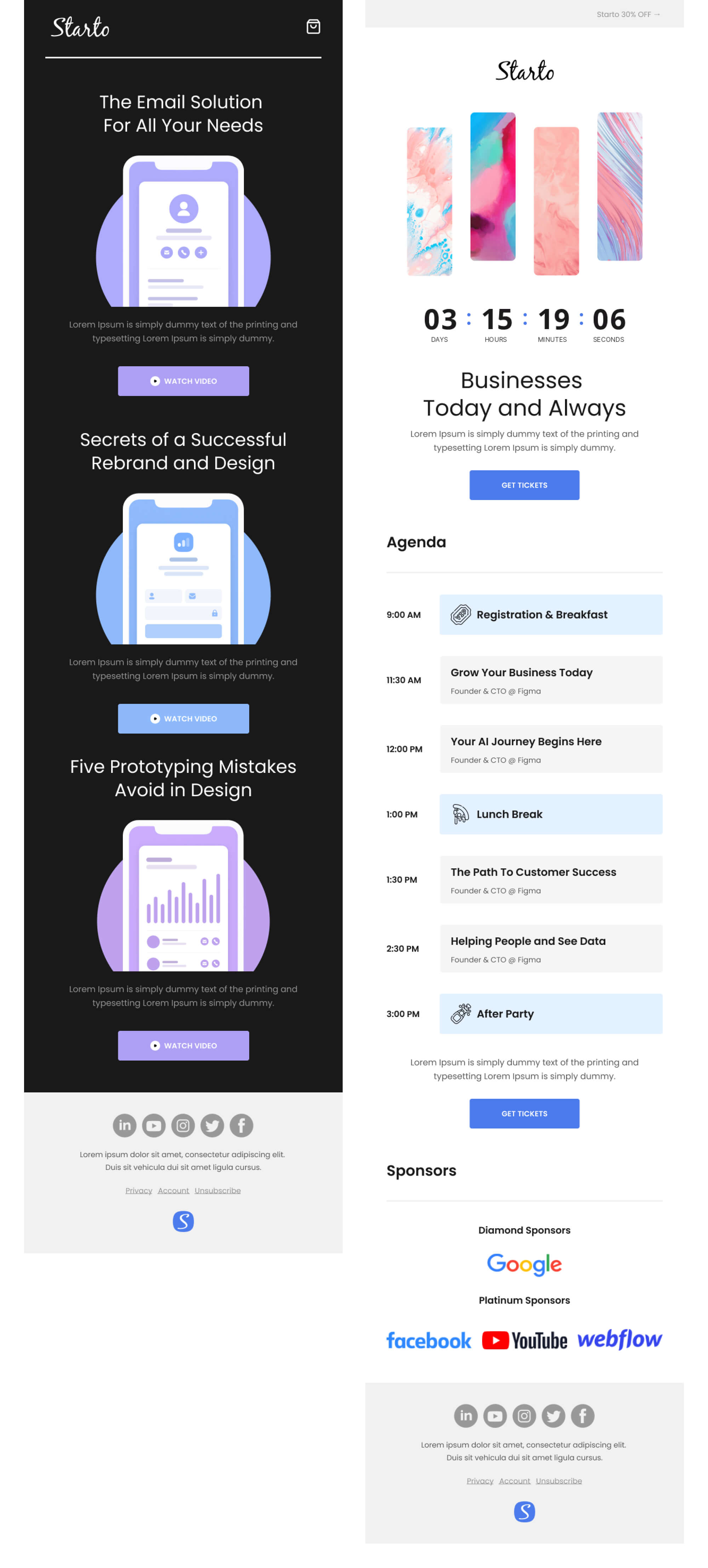 Starto - Startup Email Templates presentation image