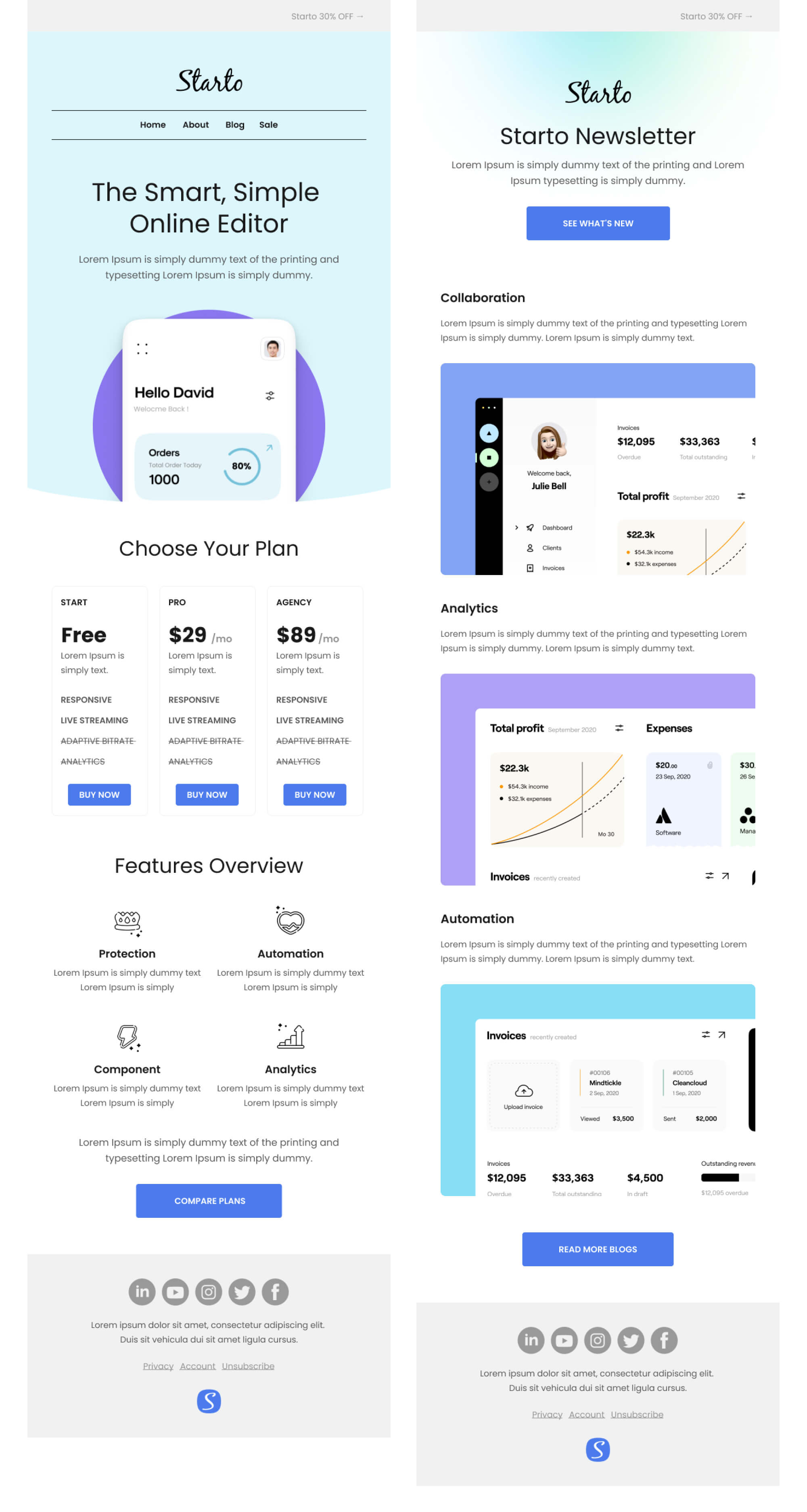 Starto - Startup Email Templates presentation image