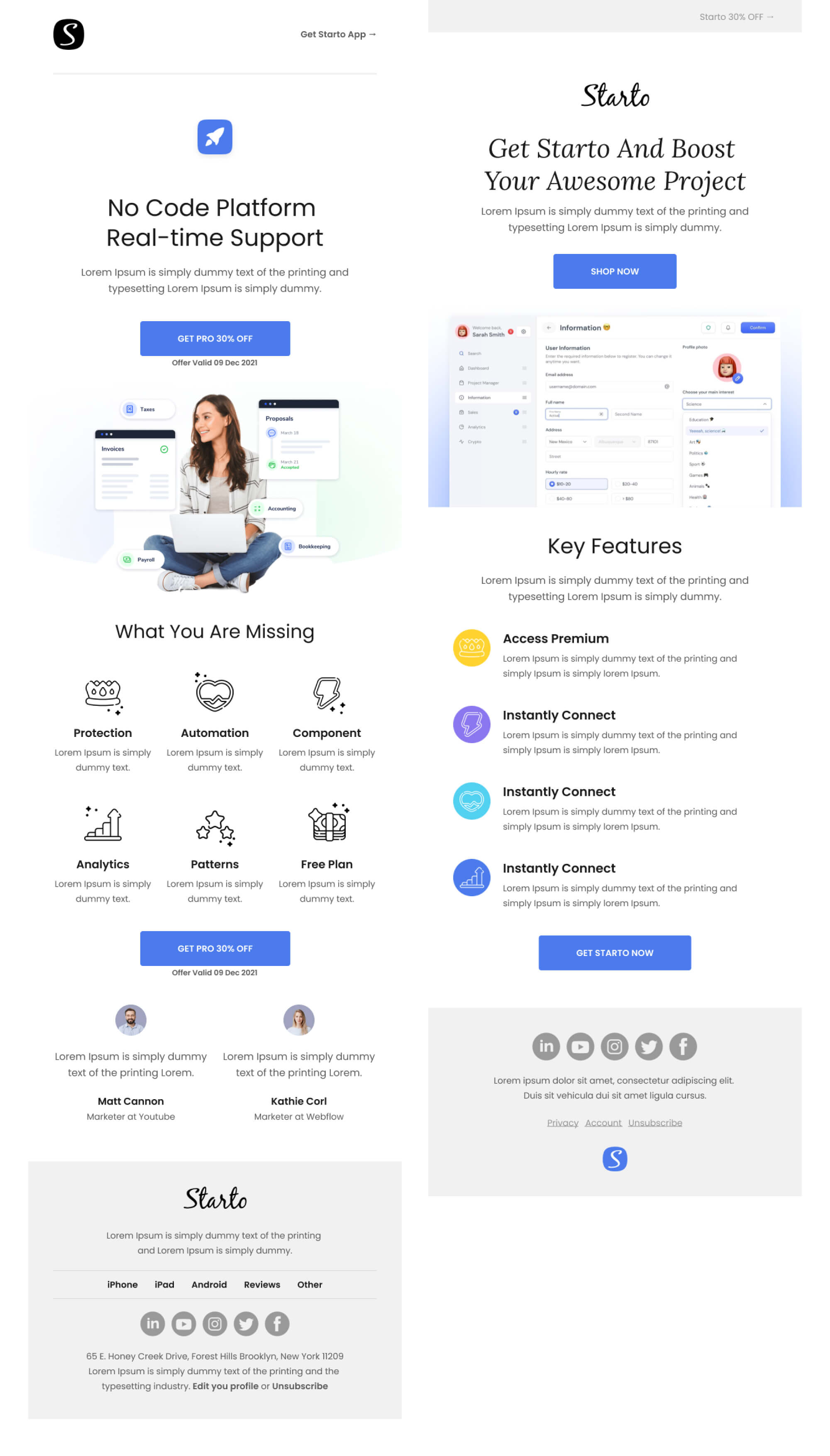 Starto - Startup Email Templates presentation image