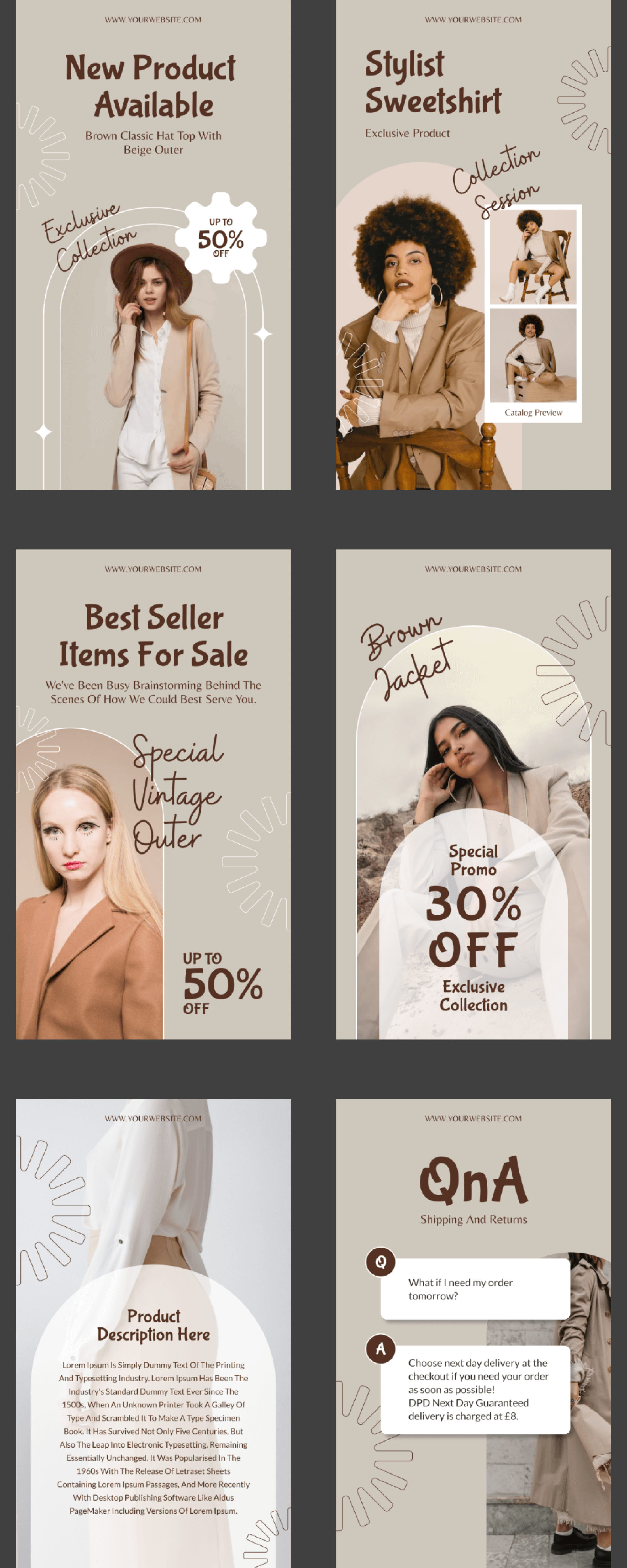 Instagram Story Set - Beige Fashion presentation image