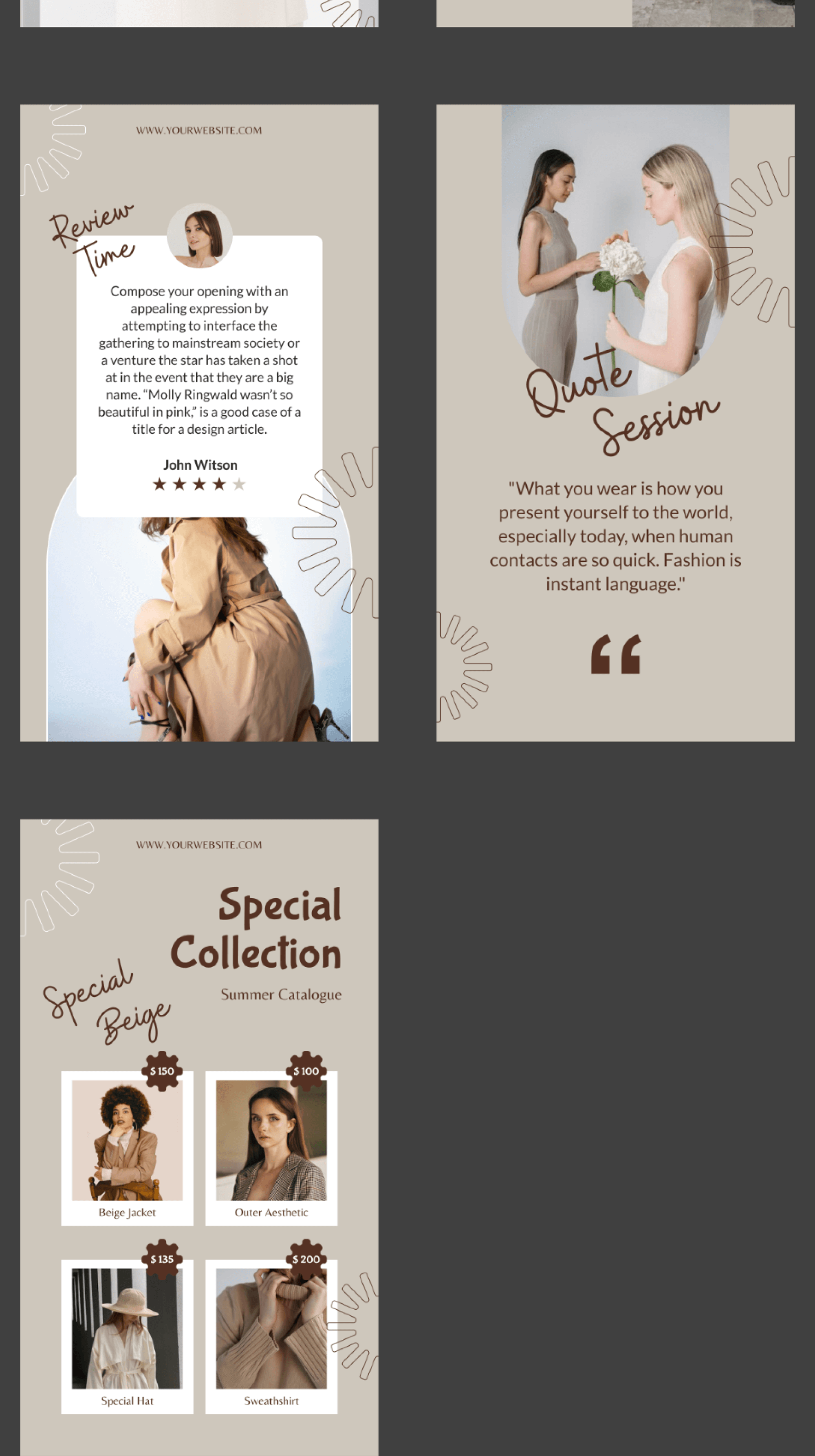 Instagram Story Set - Beige Fashion presentation image