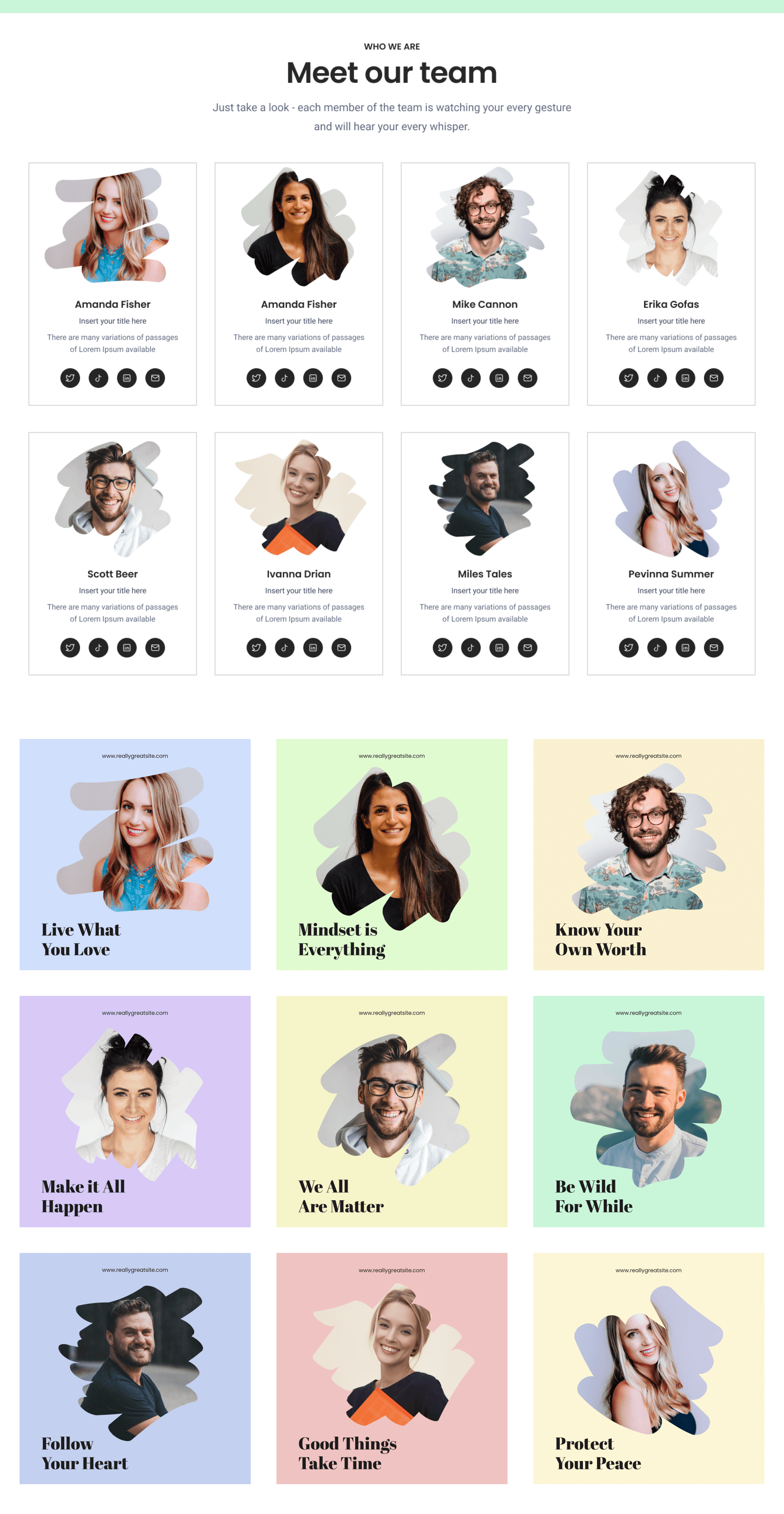 Team Section Page - Creative Brush Placeholder presentation image