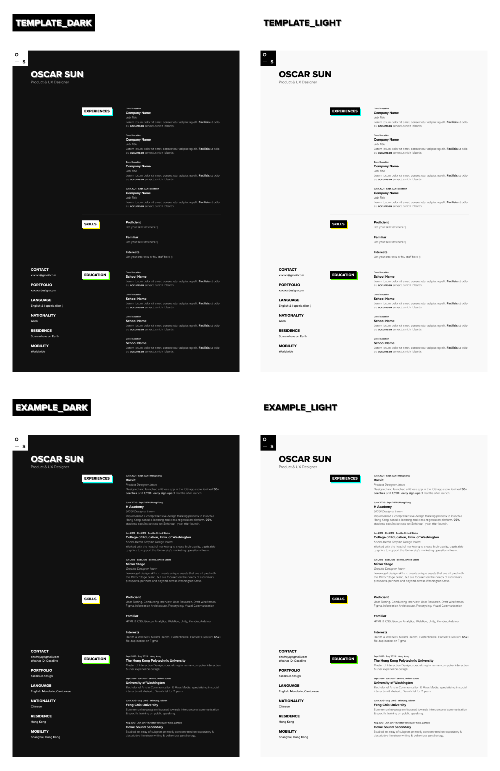 Resume/CV (Curriculum Vitae) Template presentation image