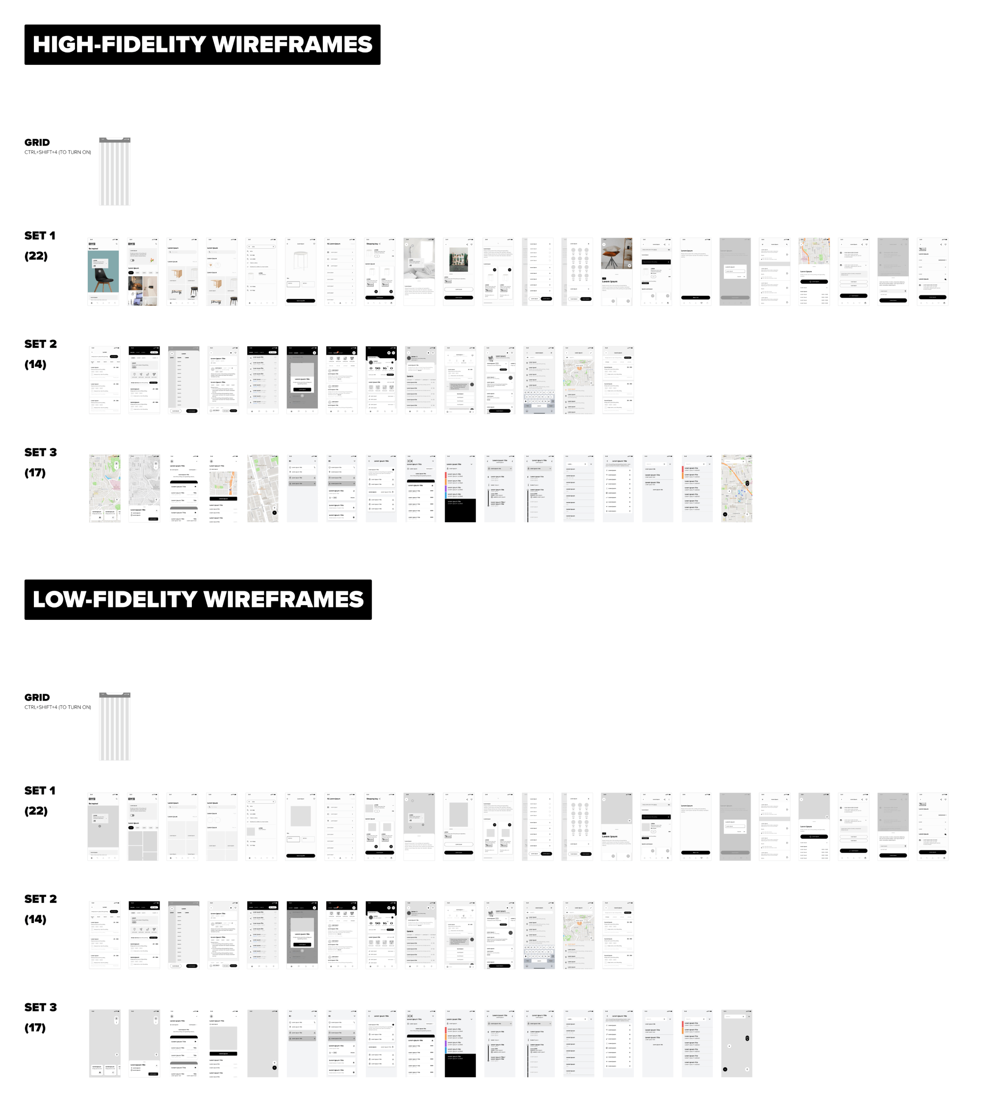 50+ IOS Mobile Wireframes & UI presentation image