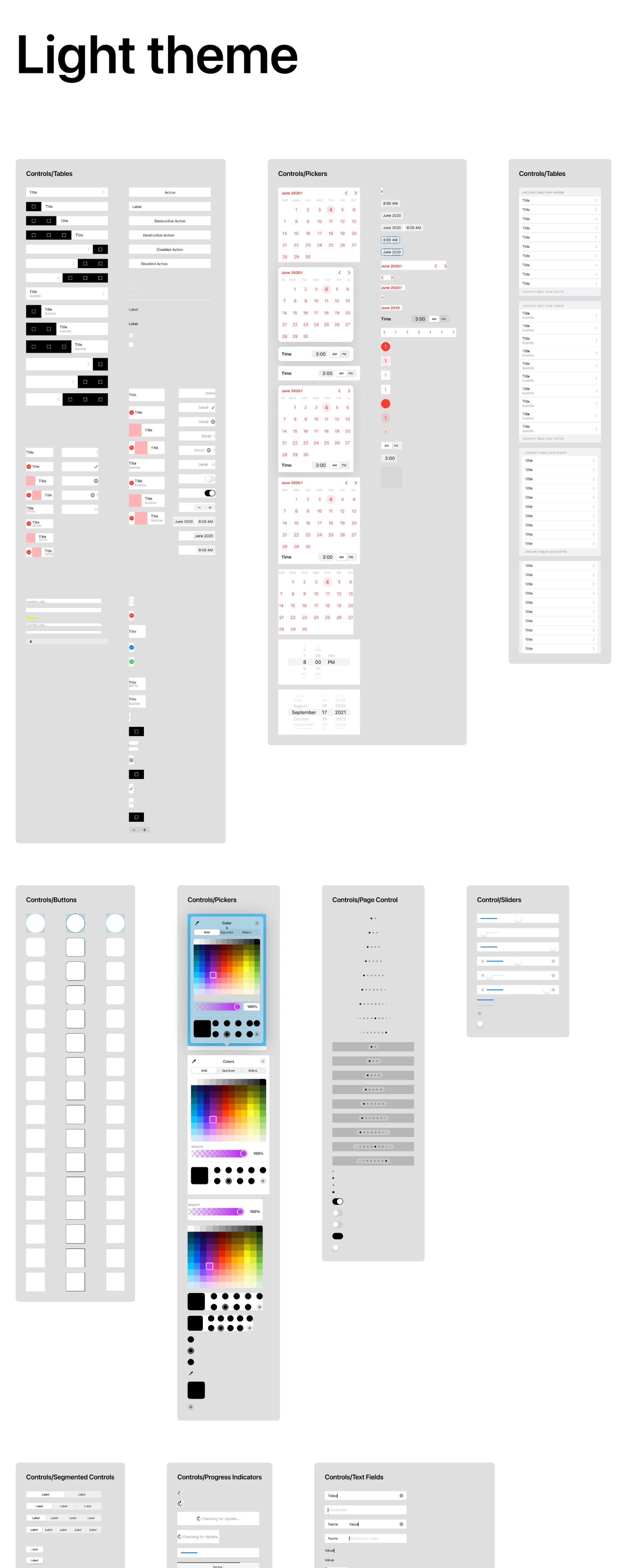 iOS UI Components - Controls (Calendar, Color Picker, Table) presentation image