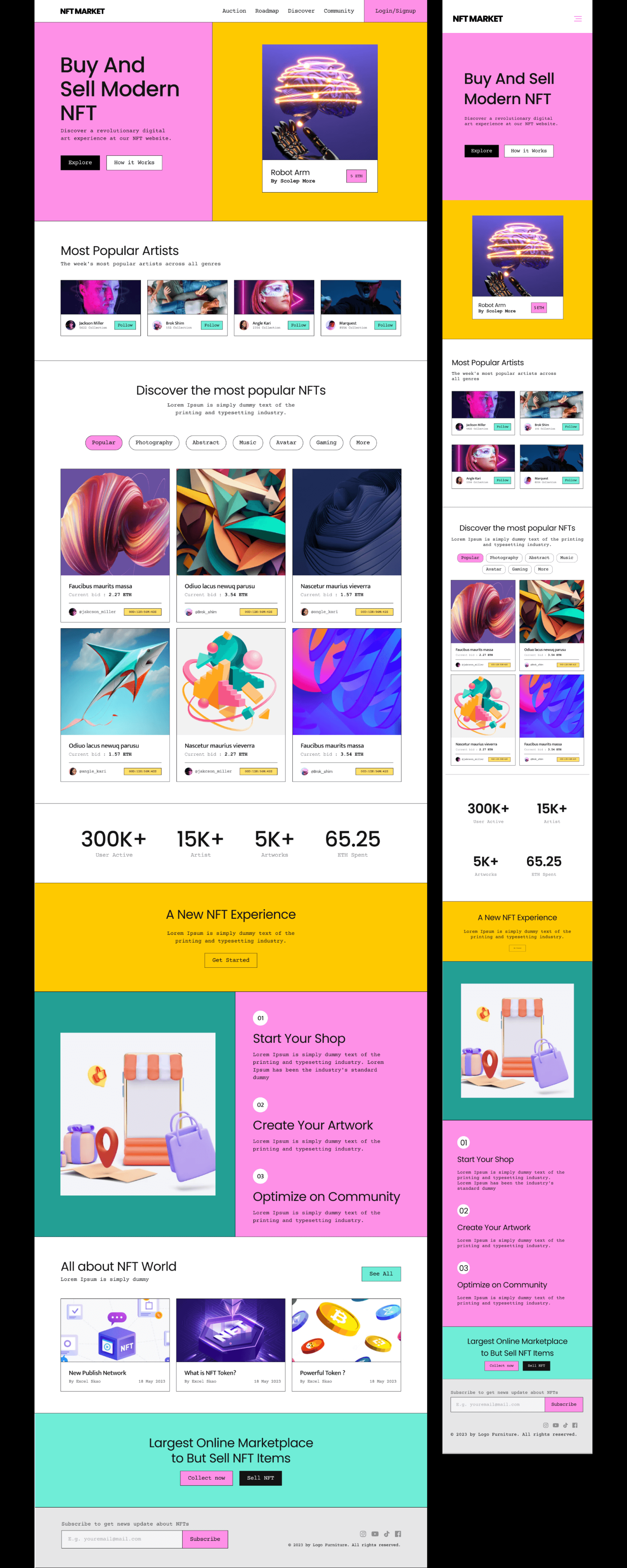 NFT Landing Page - Gumroad Style presentation image