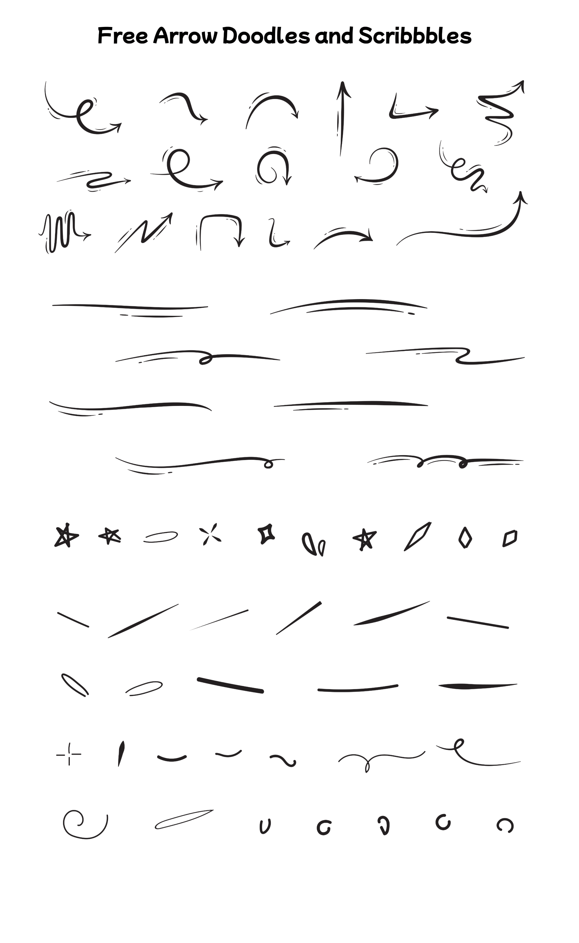 Free 100+ arrow line doodles, sprinkles and scribbles presentation image