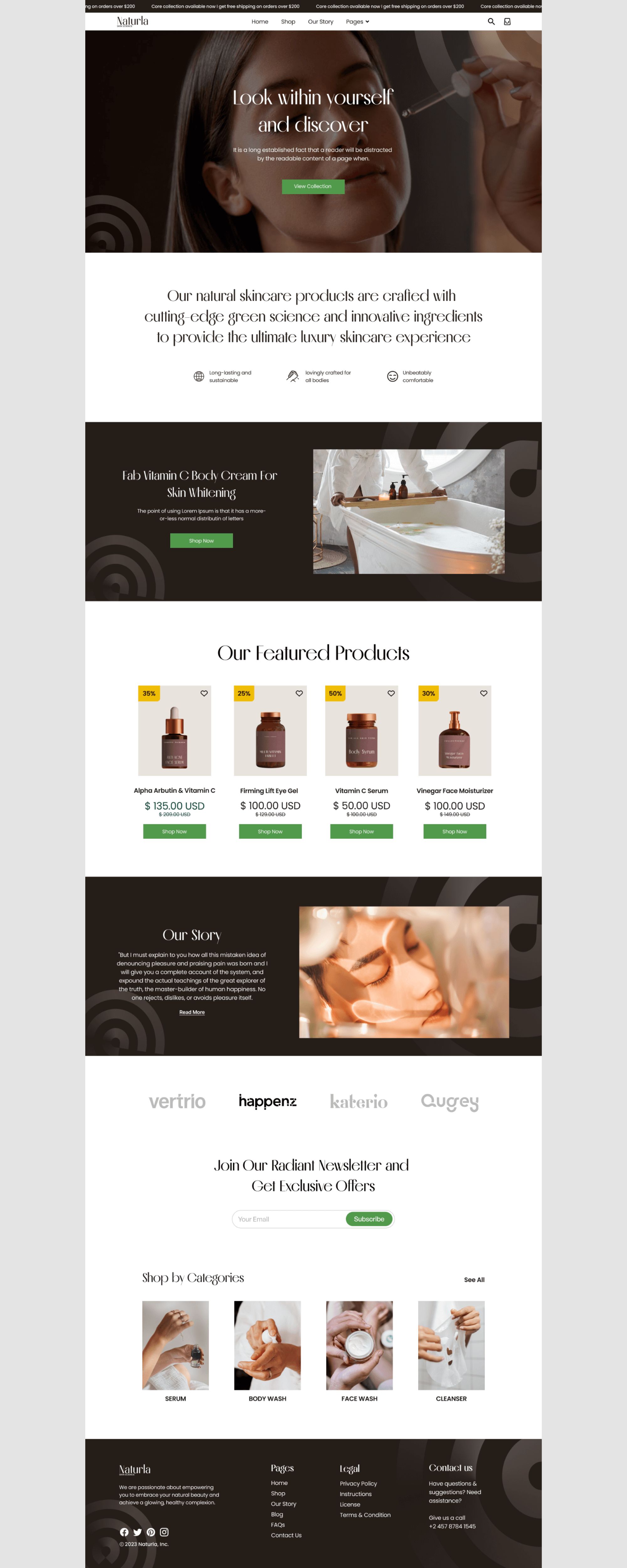 Landing Page - Naturla Cosmetic presentation image
