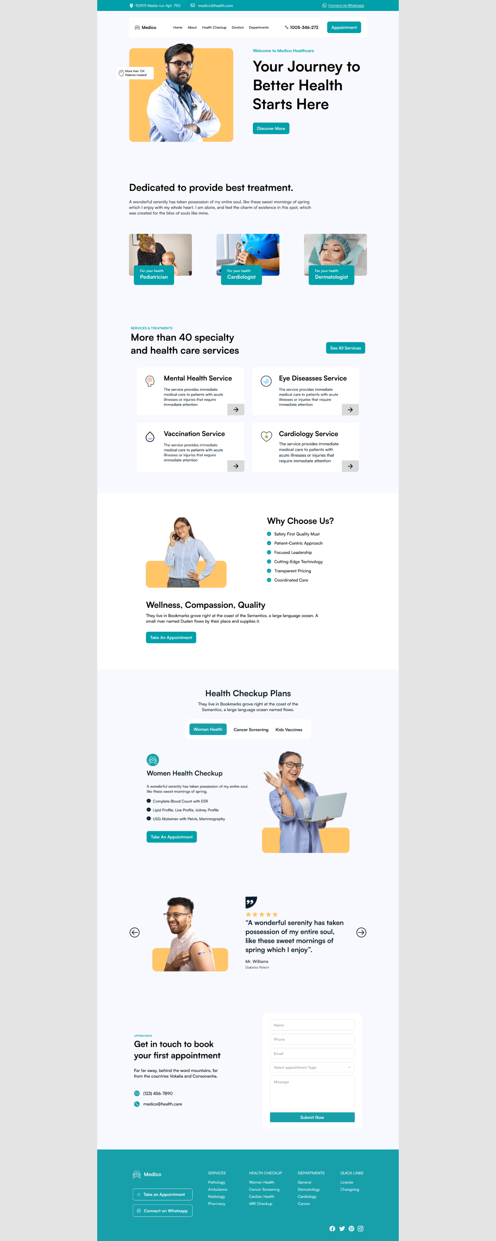 Medico Healthcare - Landing Page presentation image