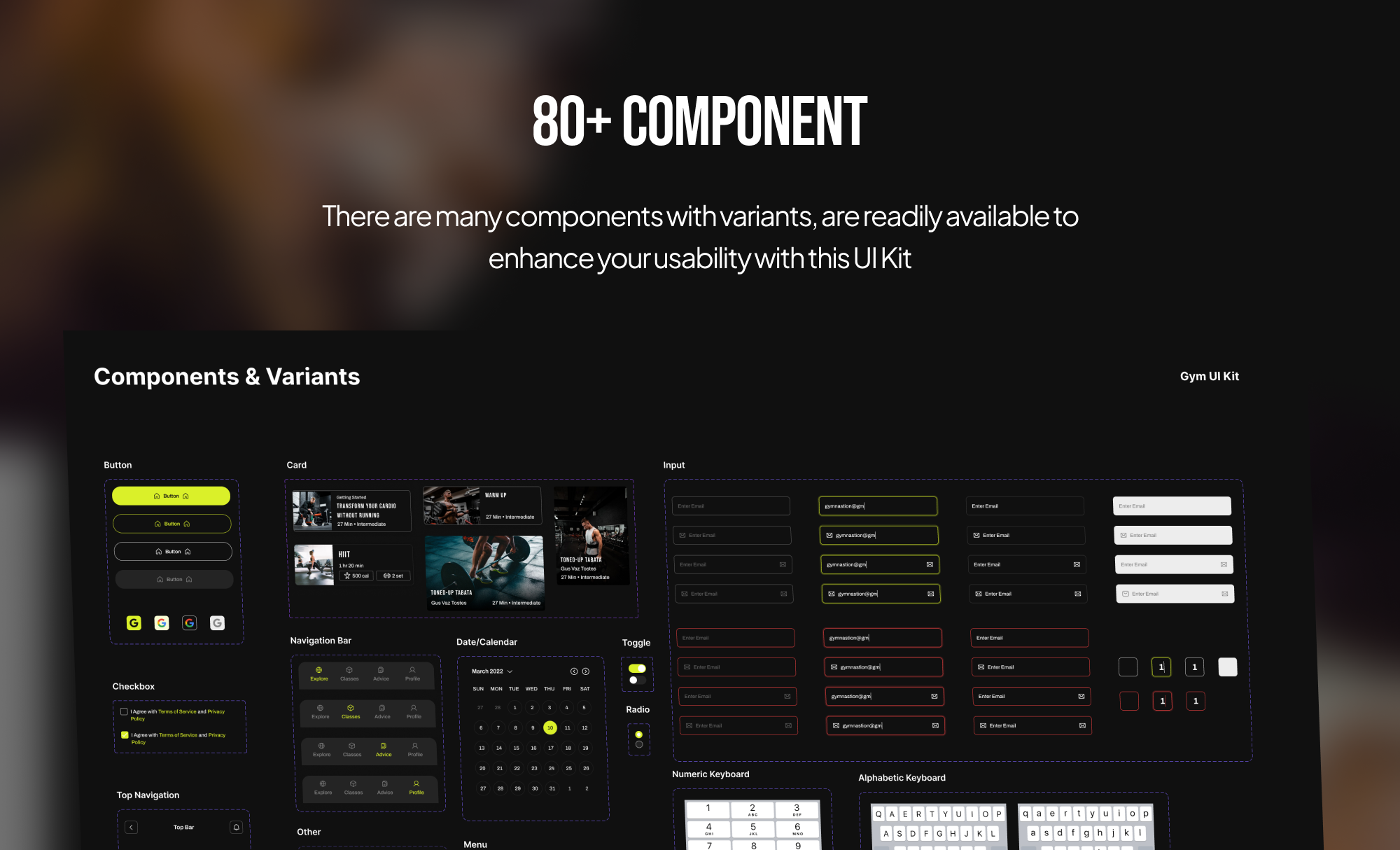 Gymnation - Gym App UI Kit presentation image