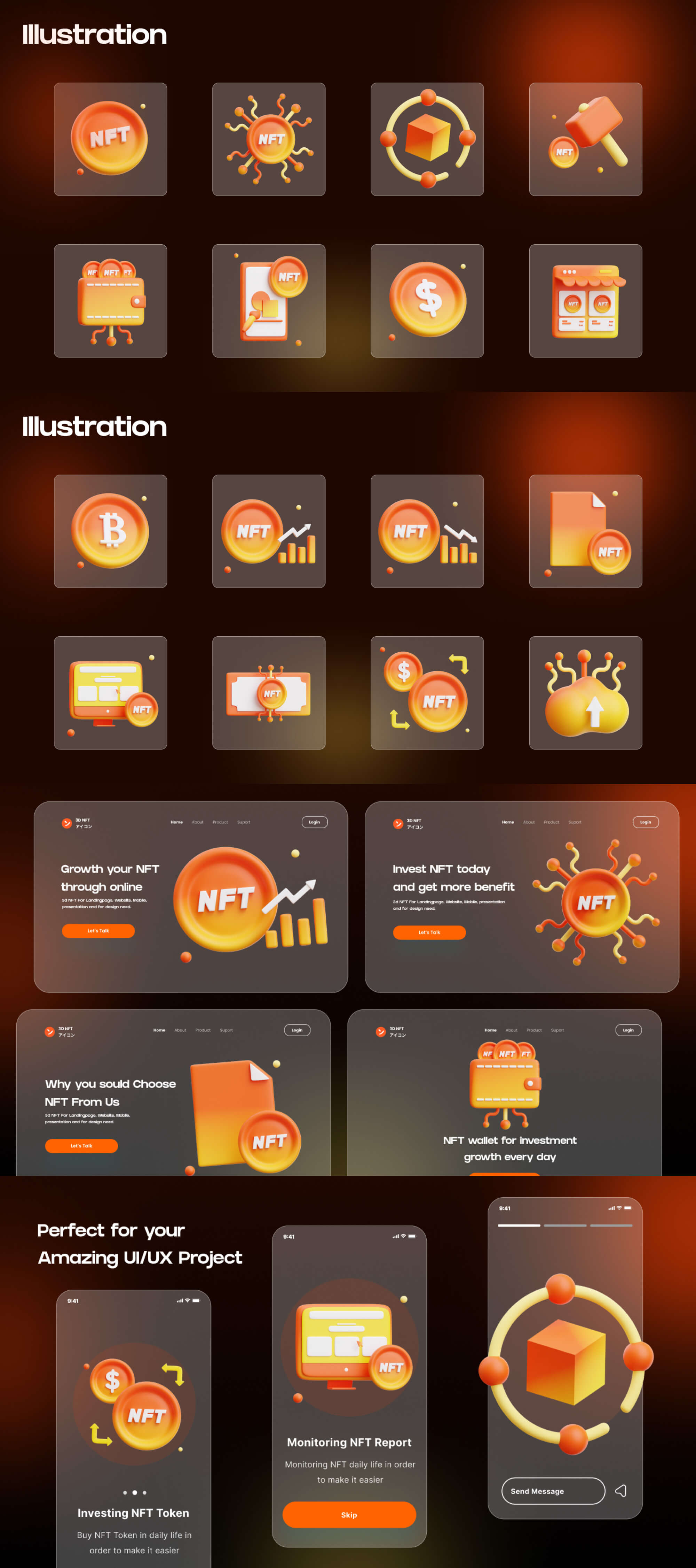 NFT 3D Icon Pack (Illustration) presentation image