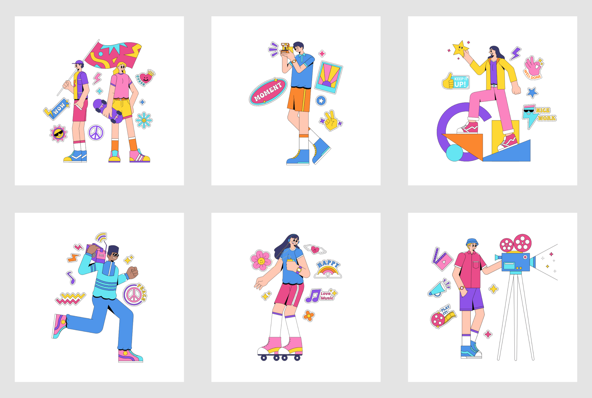 Ninety Illustration Pack (Demo) presentation image