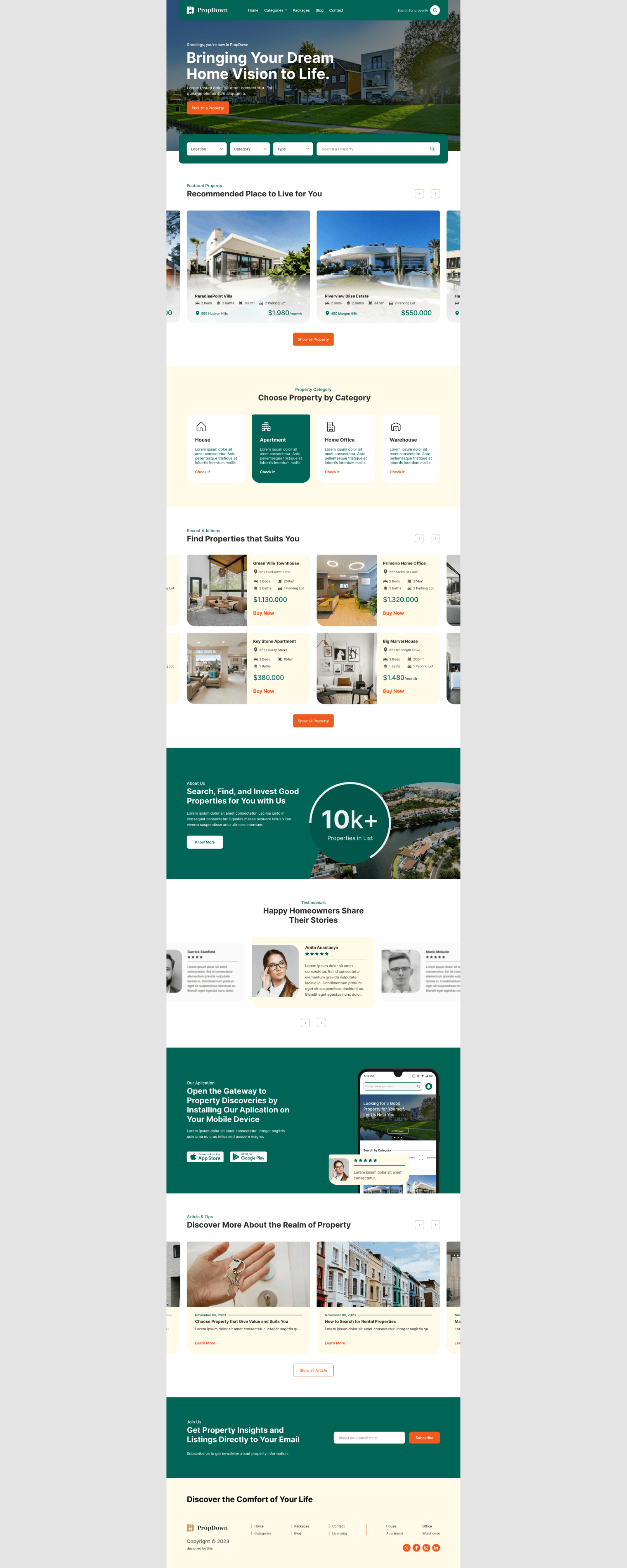 PropDown - Property Landing Page presentation image