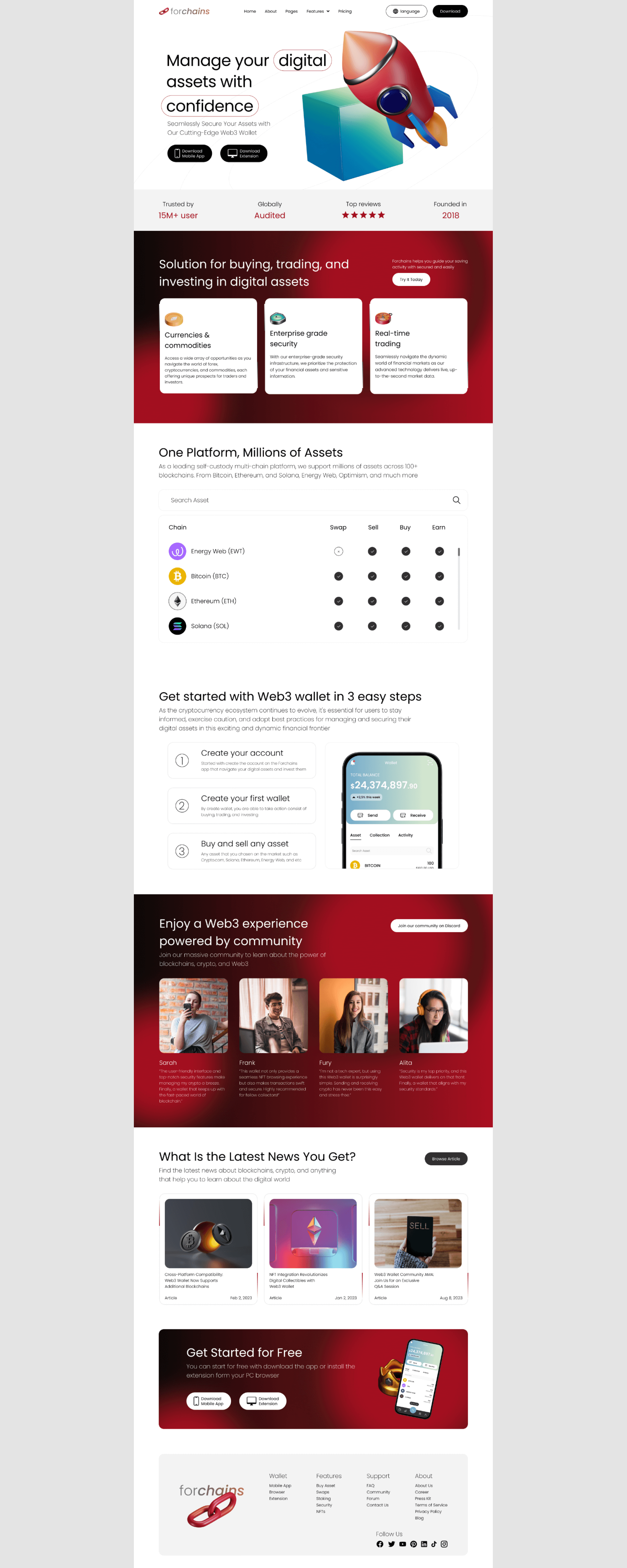 Landing Page - Forchain Web3 presentation image