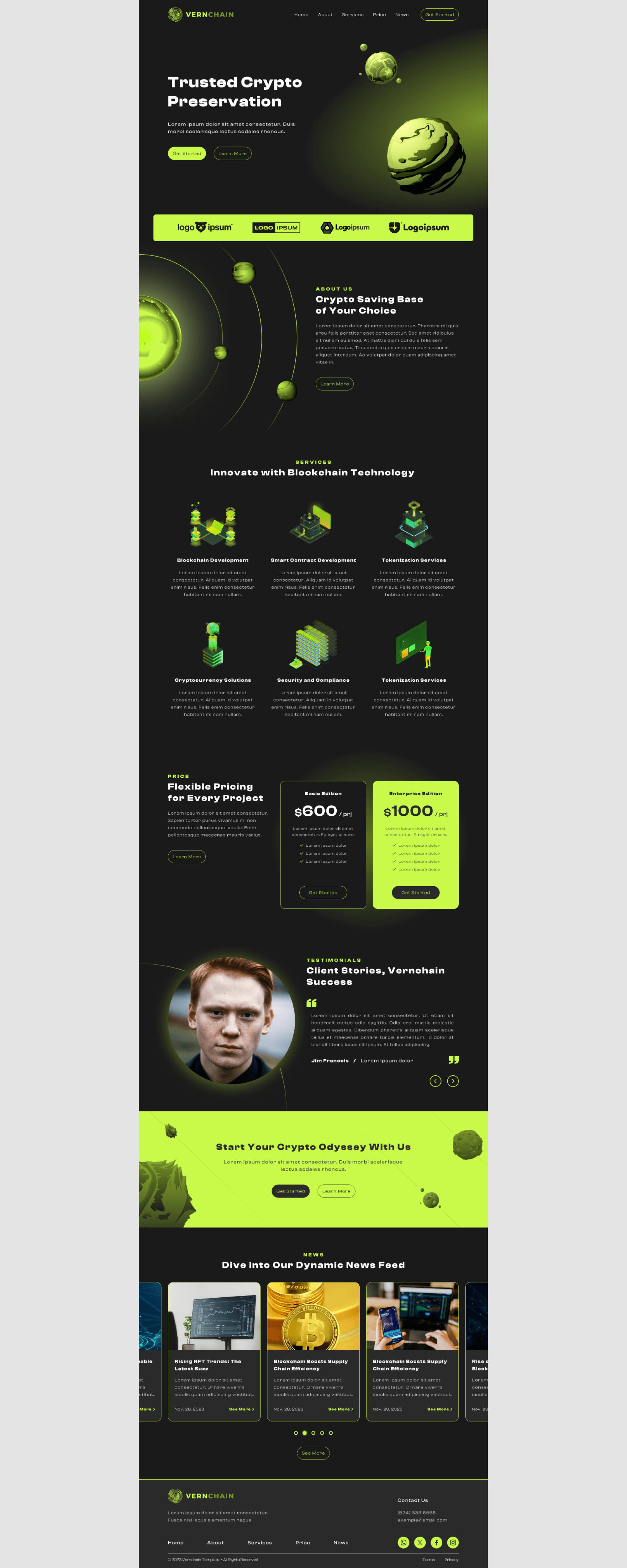 Landing Page - Crypto Vernchain presentation image