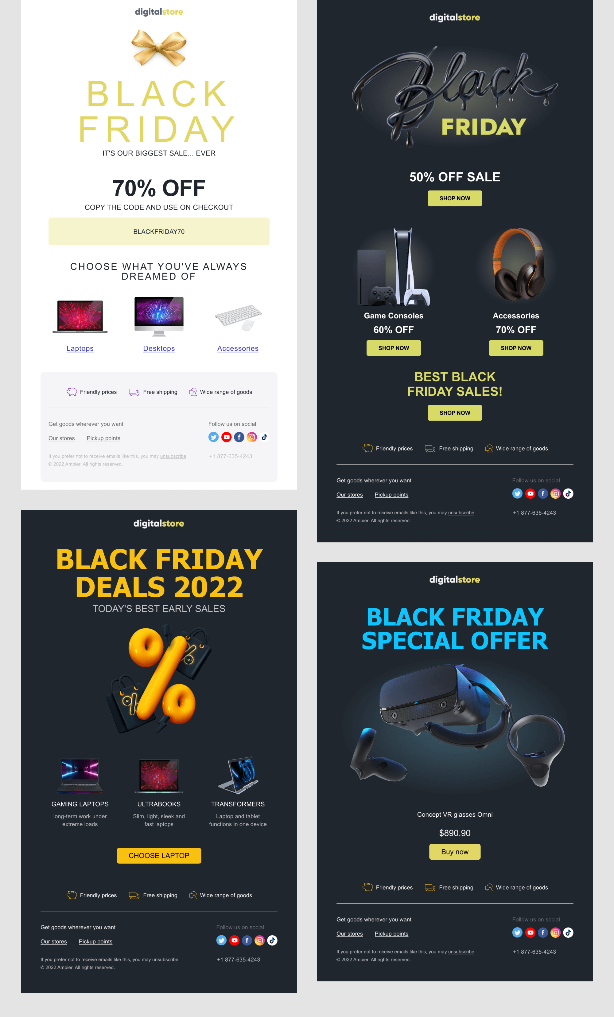Ampier Black Friday Email Templates presentation image