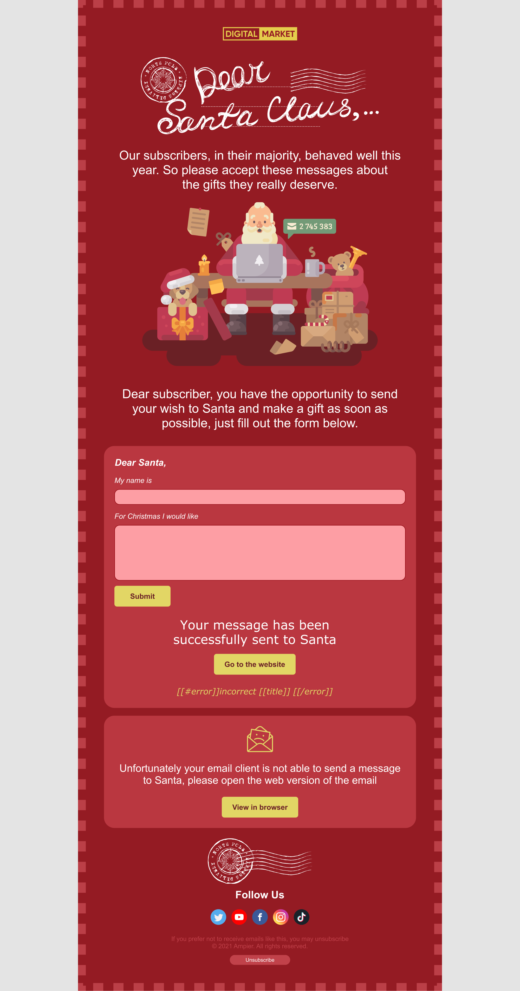 Christmas Email Template presentation image