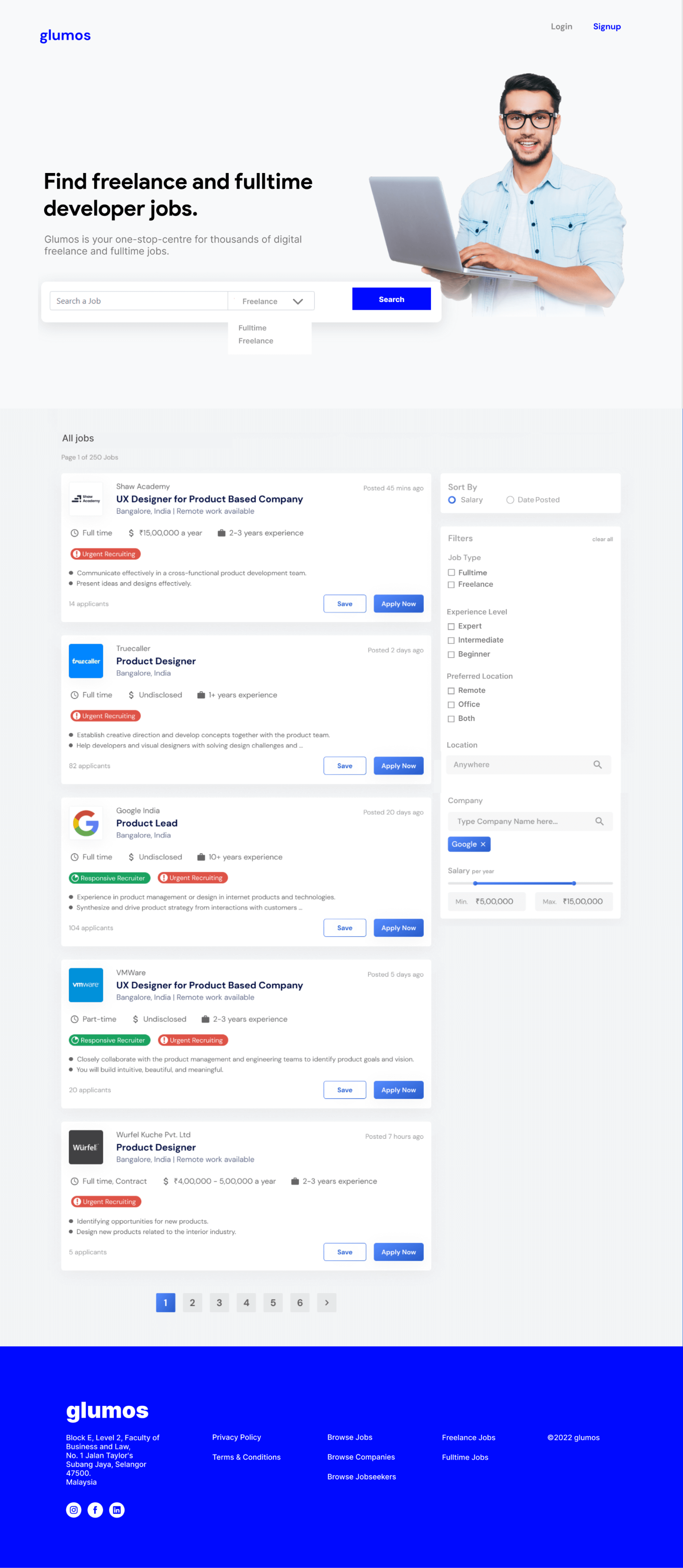Job Portal Website UI presentation image