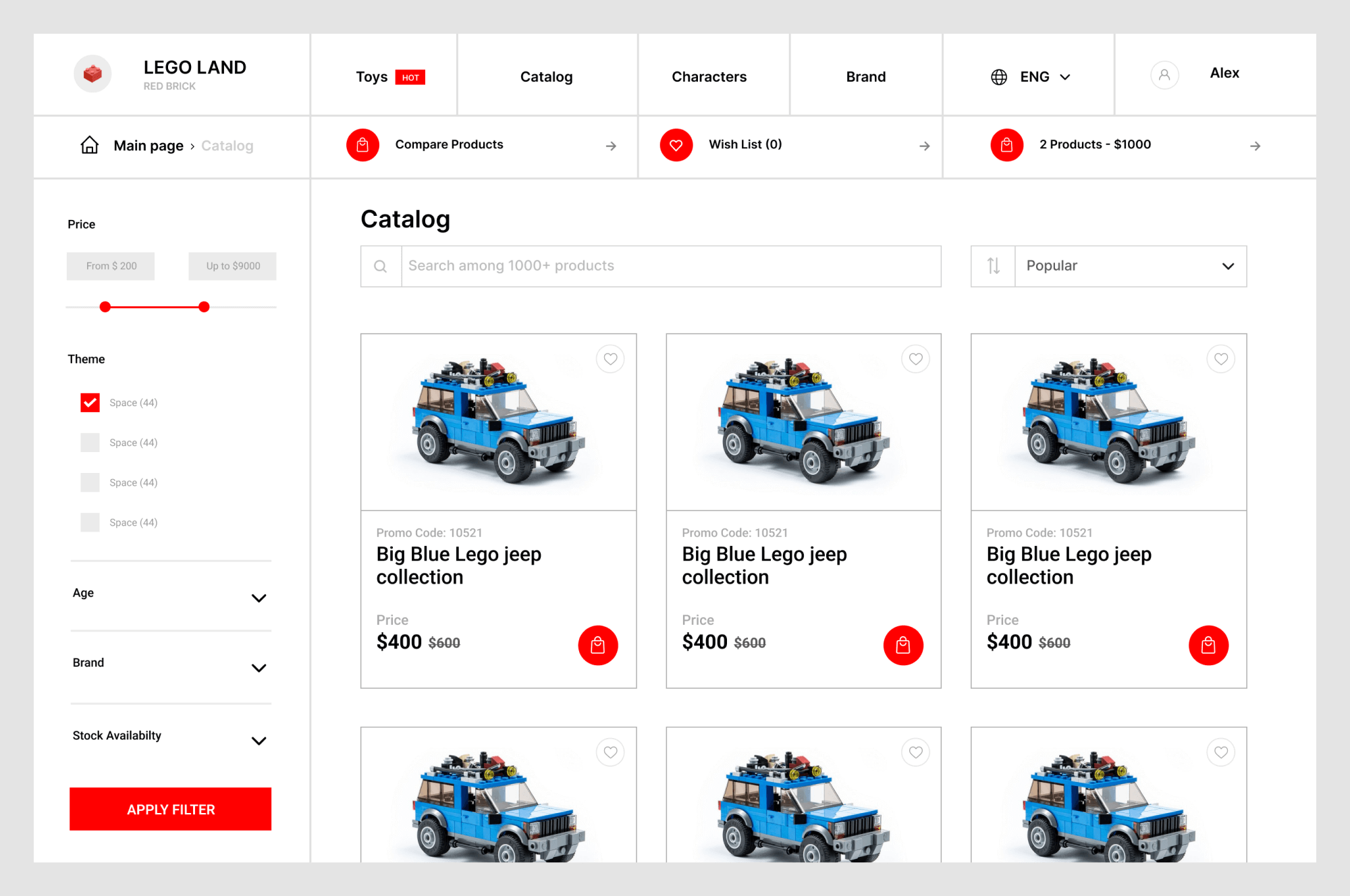 E Commerce Website UI Design presentation image
