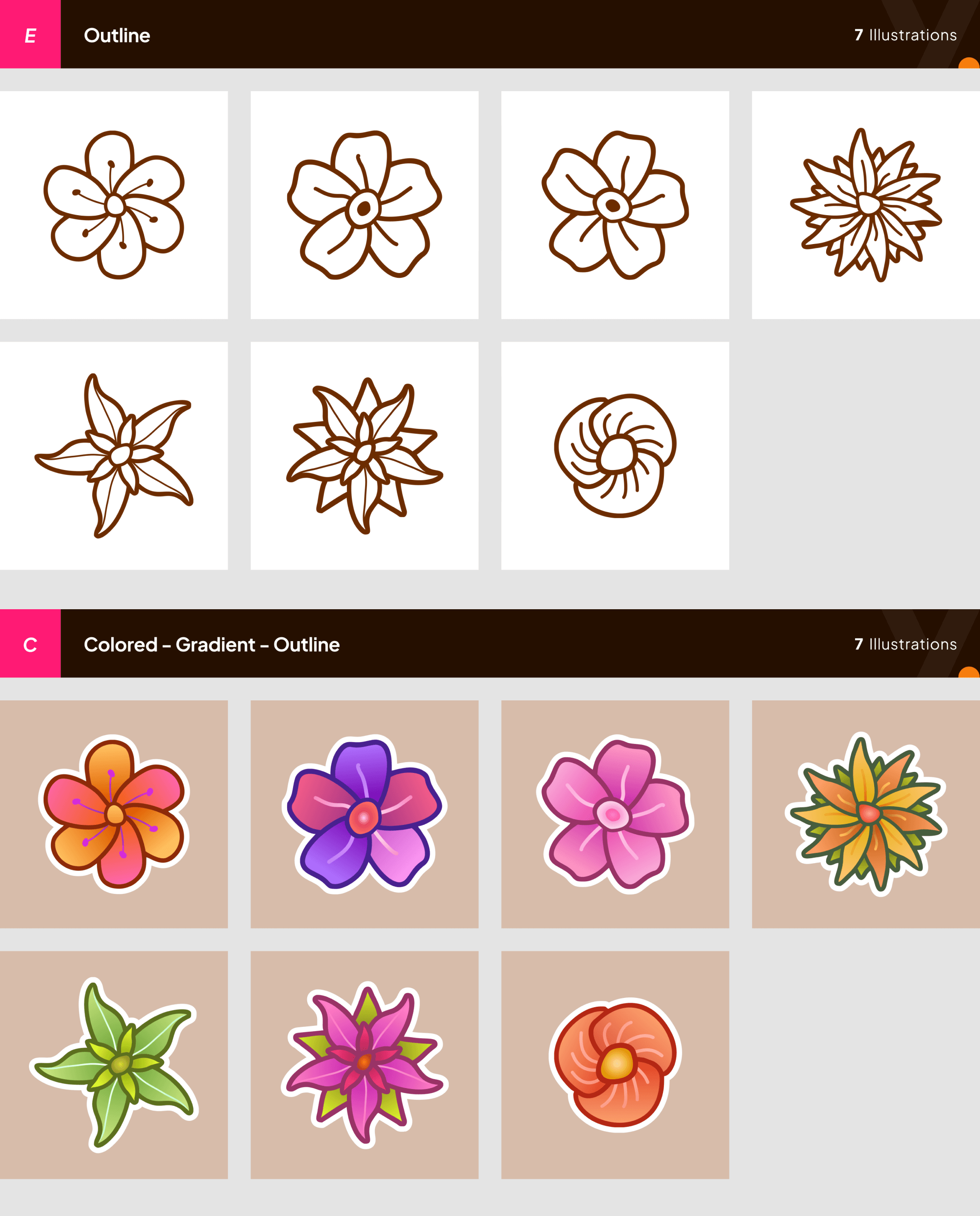 Free 7 Premium Flower Illustrations presentation image